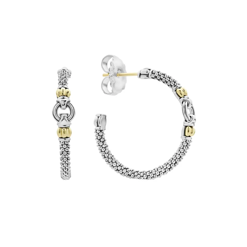 Signature Caviar Two-Tone Caviar Hoop Earrings sold by LAGOS