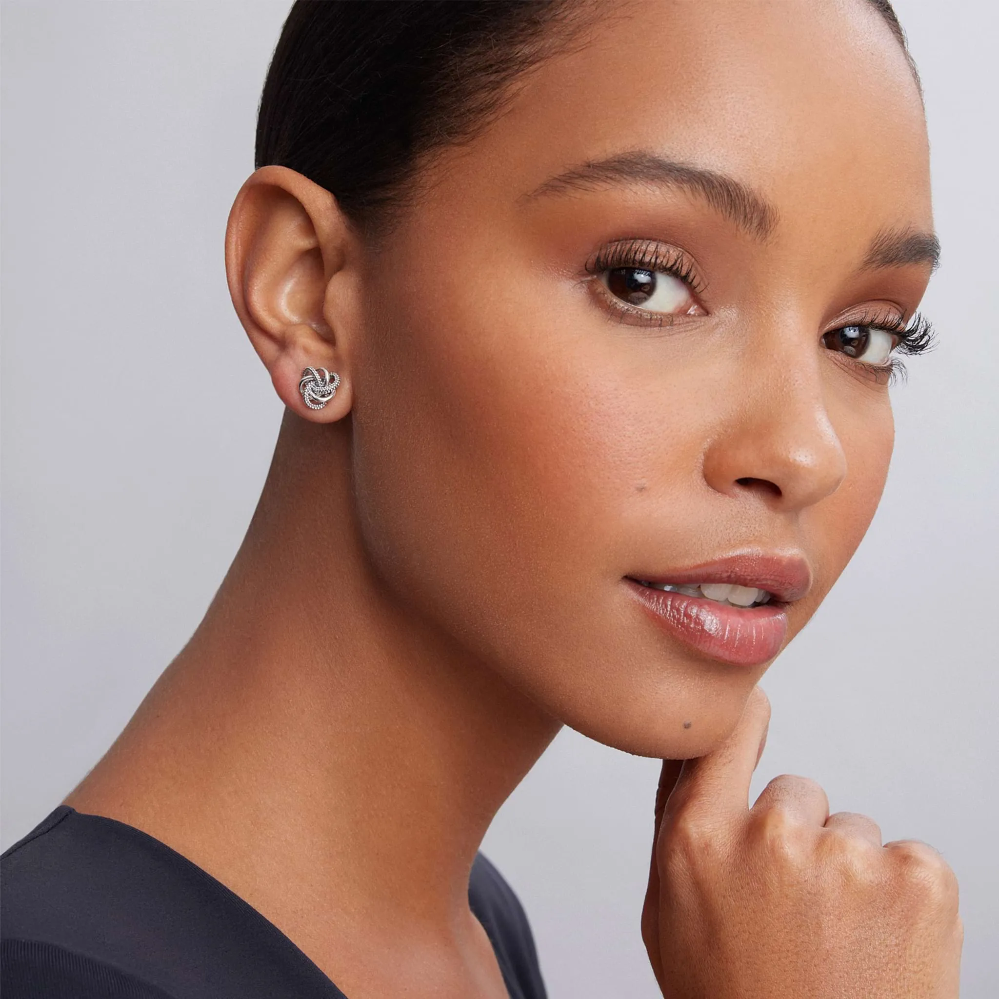 Love Knot Small Silver Love Knot Stud Earrings sold by LAGOS product image thumbnail 2