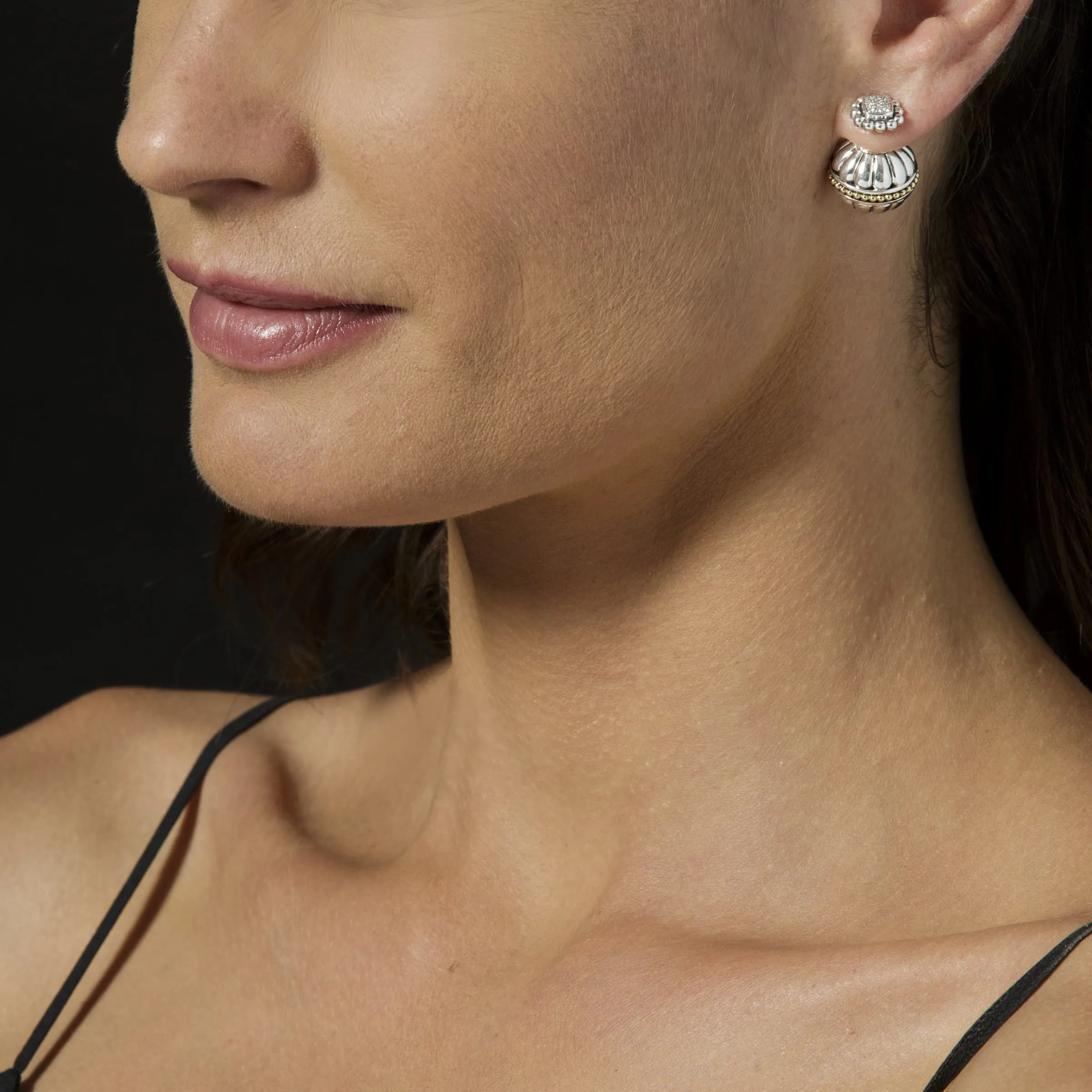 Caviar Spark Caviar Square Diamond Stud Earrings sold by LAGOS product image thumbnail 4