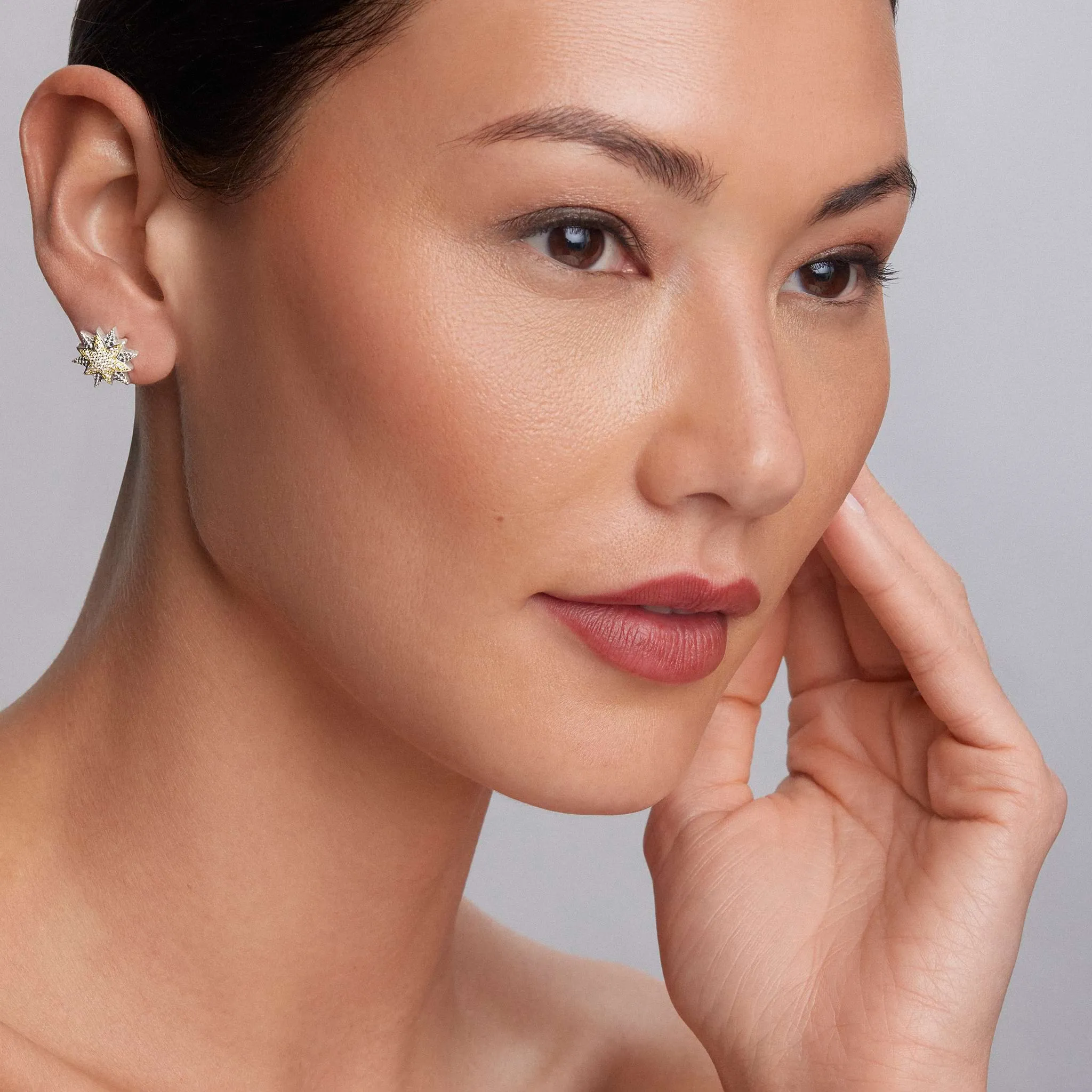 North Star Two-Tone Star Diamond Earrings sold by LAGOS product image thumbnail 2