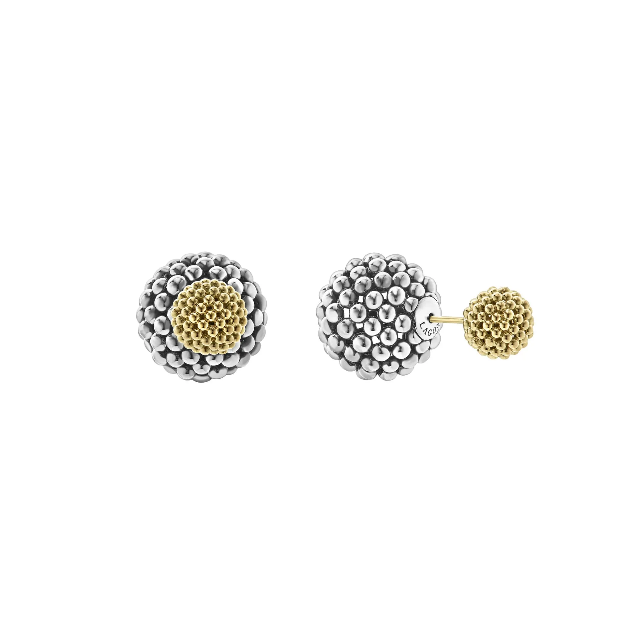 Signature Caviar Two-Tone Caviar Front-Back Earrings sold by LAGOS