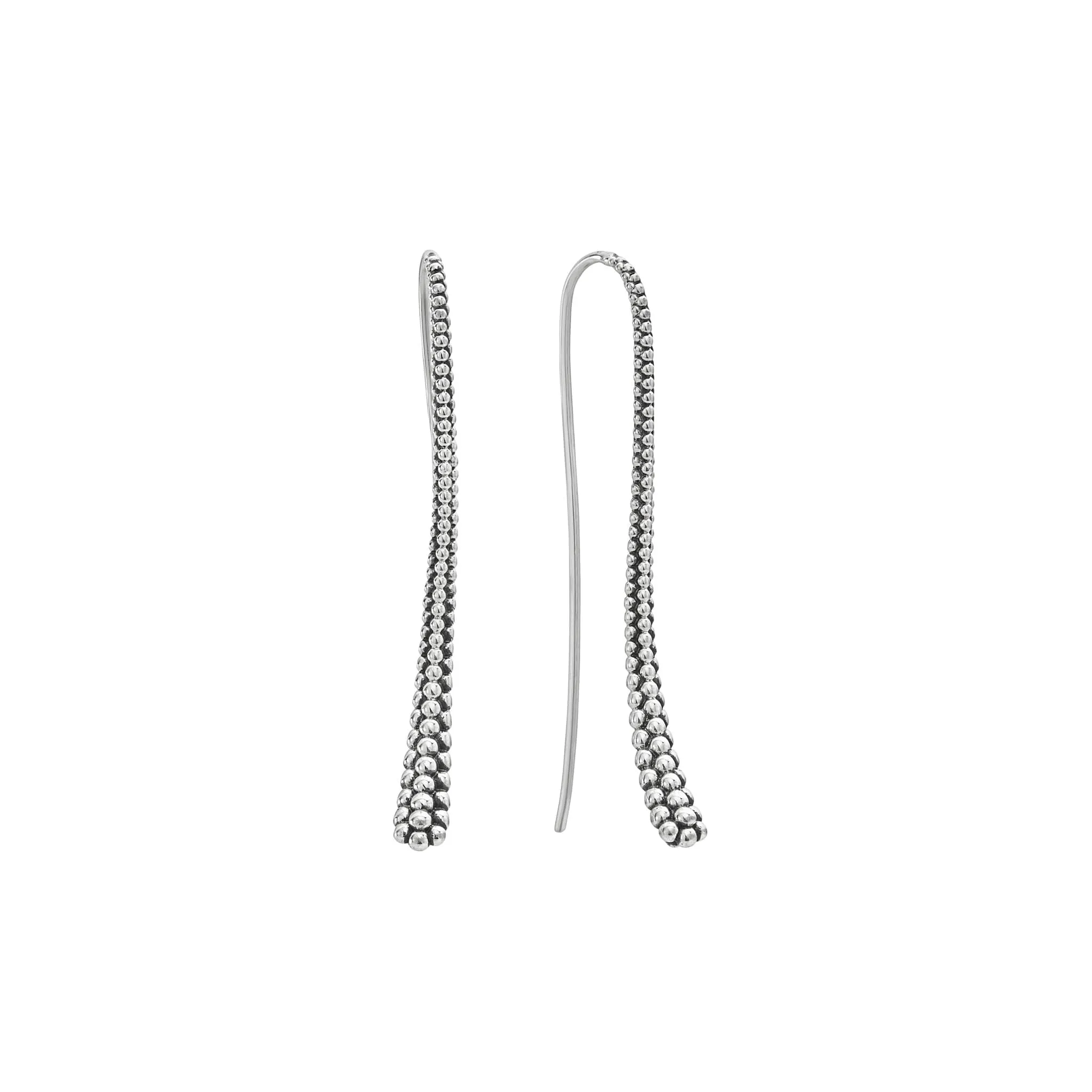 Signature Caviar Beaded Thin Drop Earrings sold by LAGOS