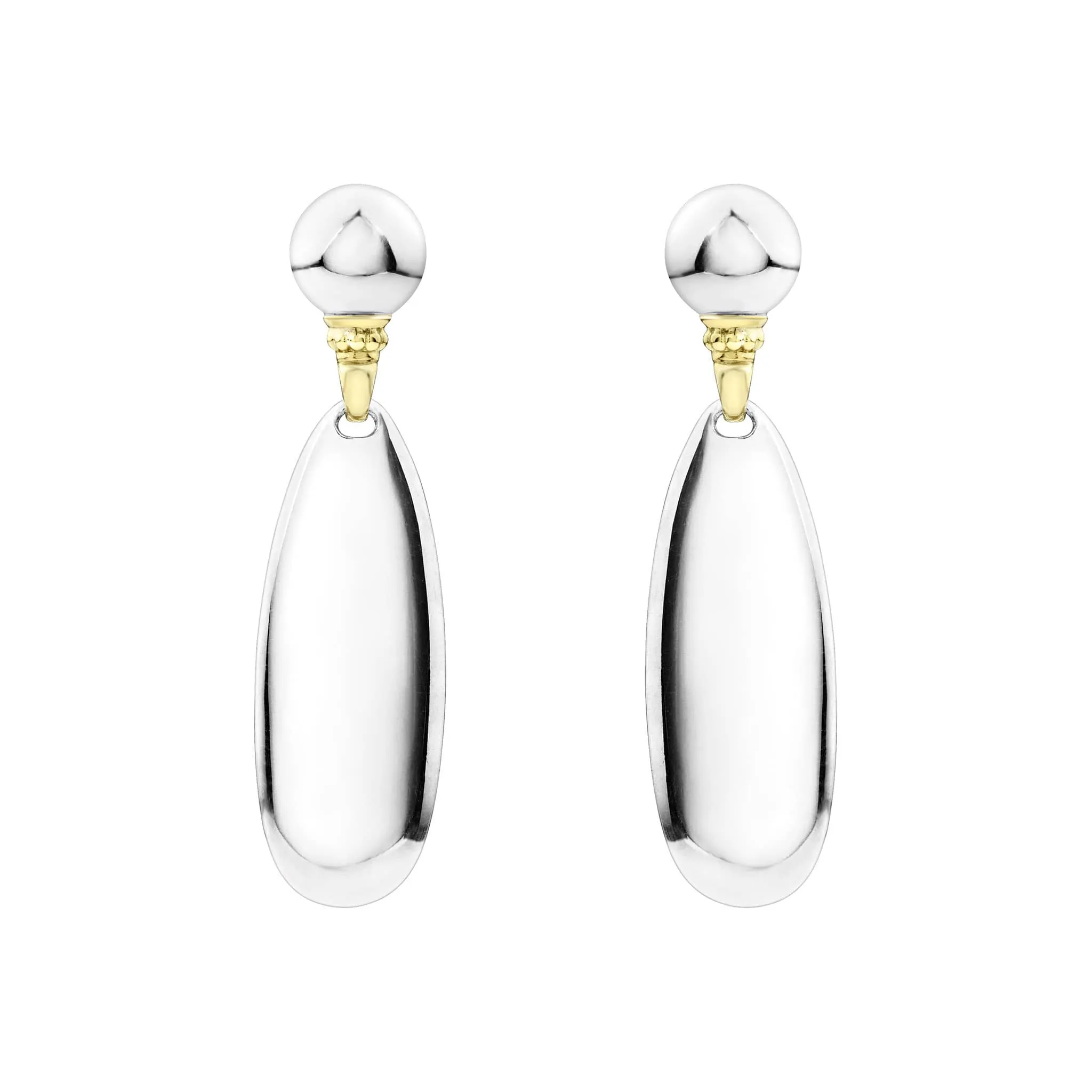 Beloved Smooth Silver Drop Earrings sold by LAGOS product image thumbnail 3