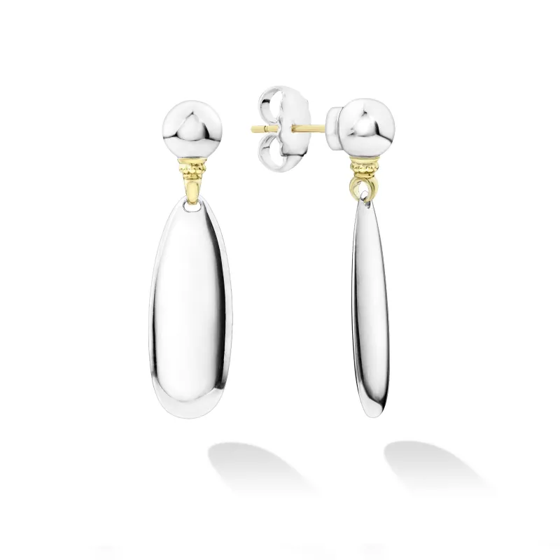 Beloved Smooth Silver Drop Earrings sold by LAGOS