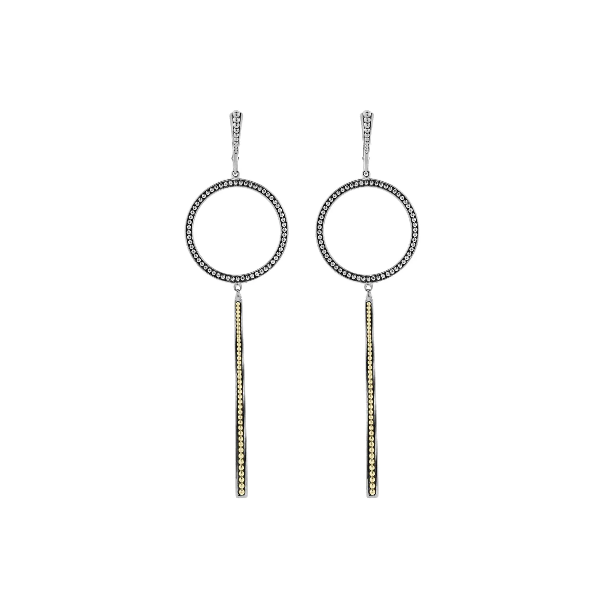 Enso Two-Tone Circle Linear Drop Earrings sold by LAGOS product image thumbnail 3
