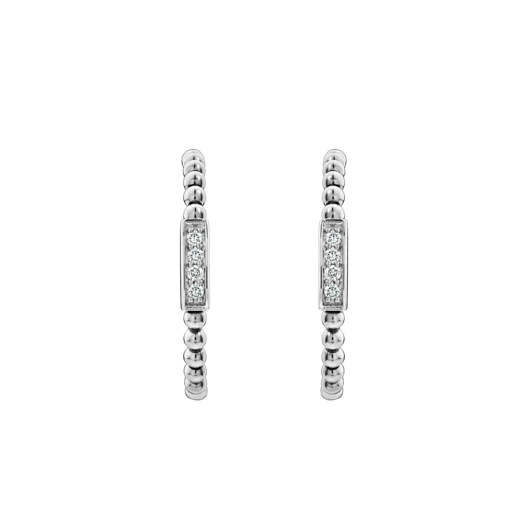 Caviar Spark Beaded Diamond Hoop Earrings sold by LAGOS product image thumbnail 3