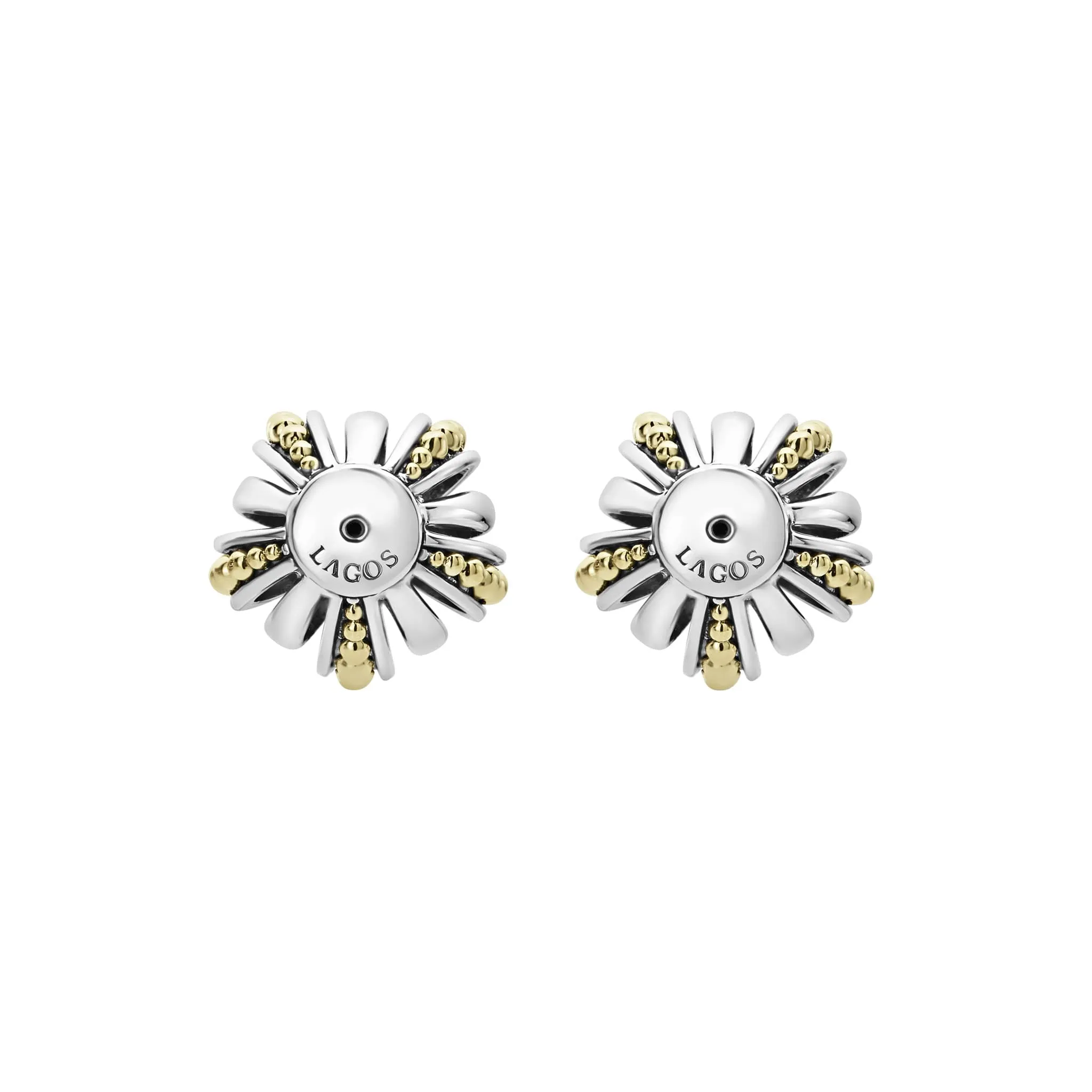 Signature Caviar Two-Tone Open Fluted Earring Backs sold by LAGOS product image thumbnail 3