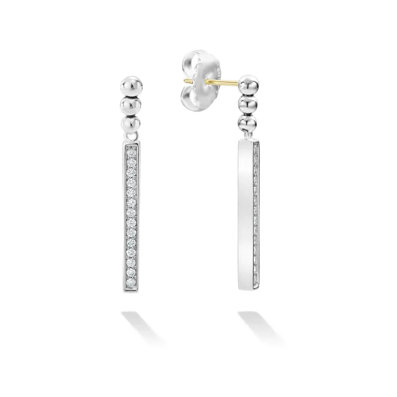 Caviar Spark Linear Diamond Earrings sold by LAGOS