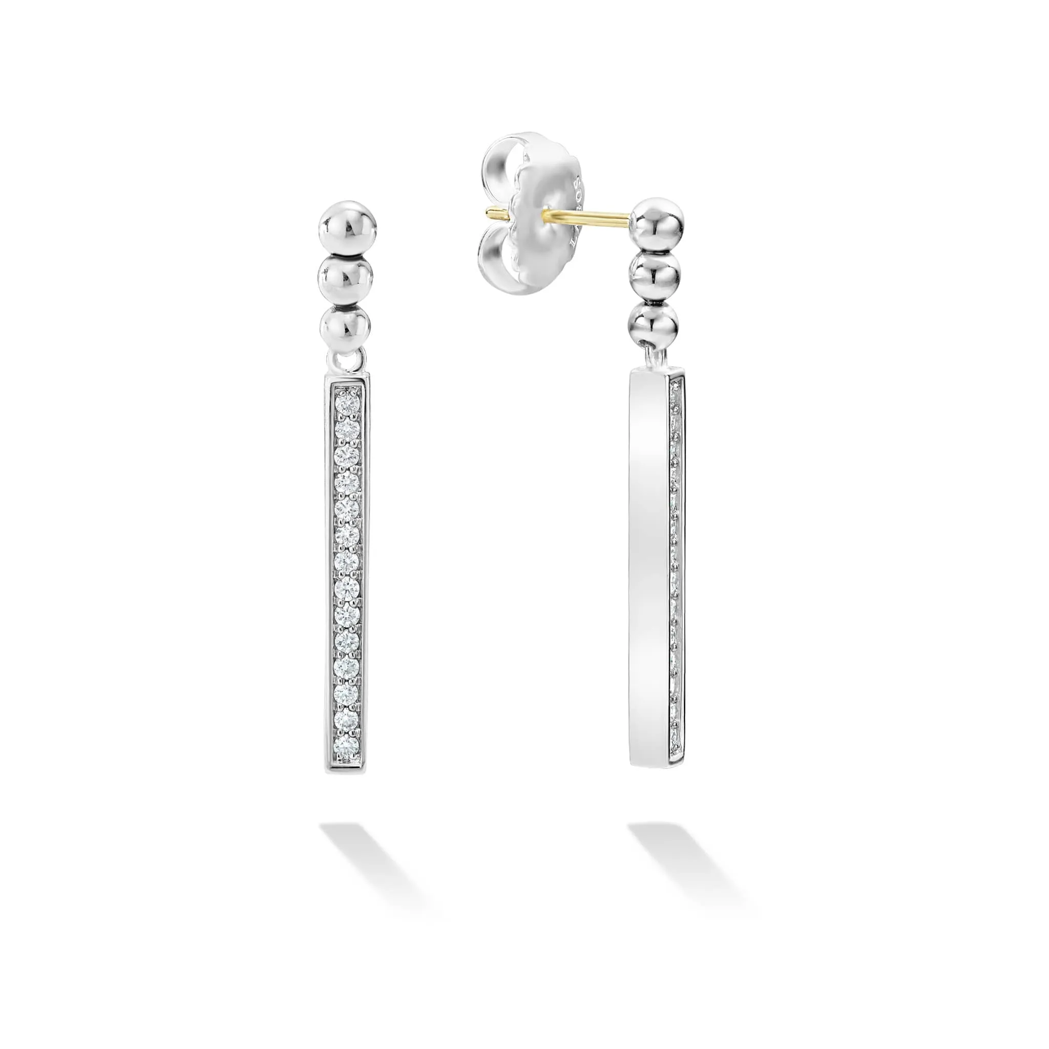Caviar Spark Linear Diamond Earrings sold by LAGOS