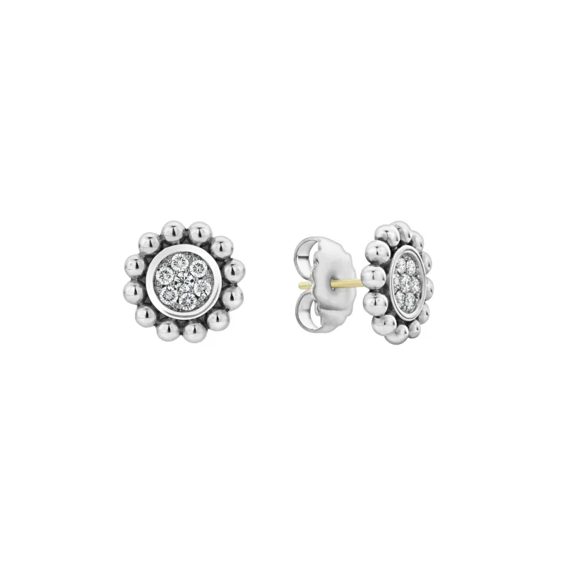 Caviar Spark Caviar Circle Diamond Stud Earrings sold by LAGOS
