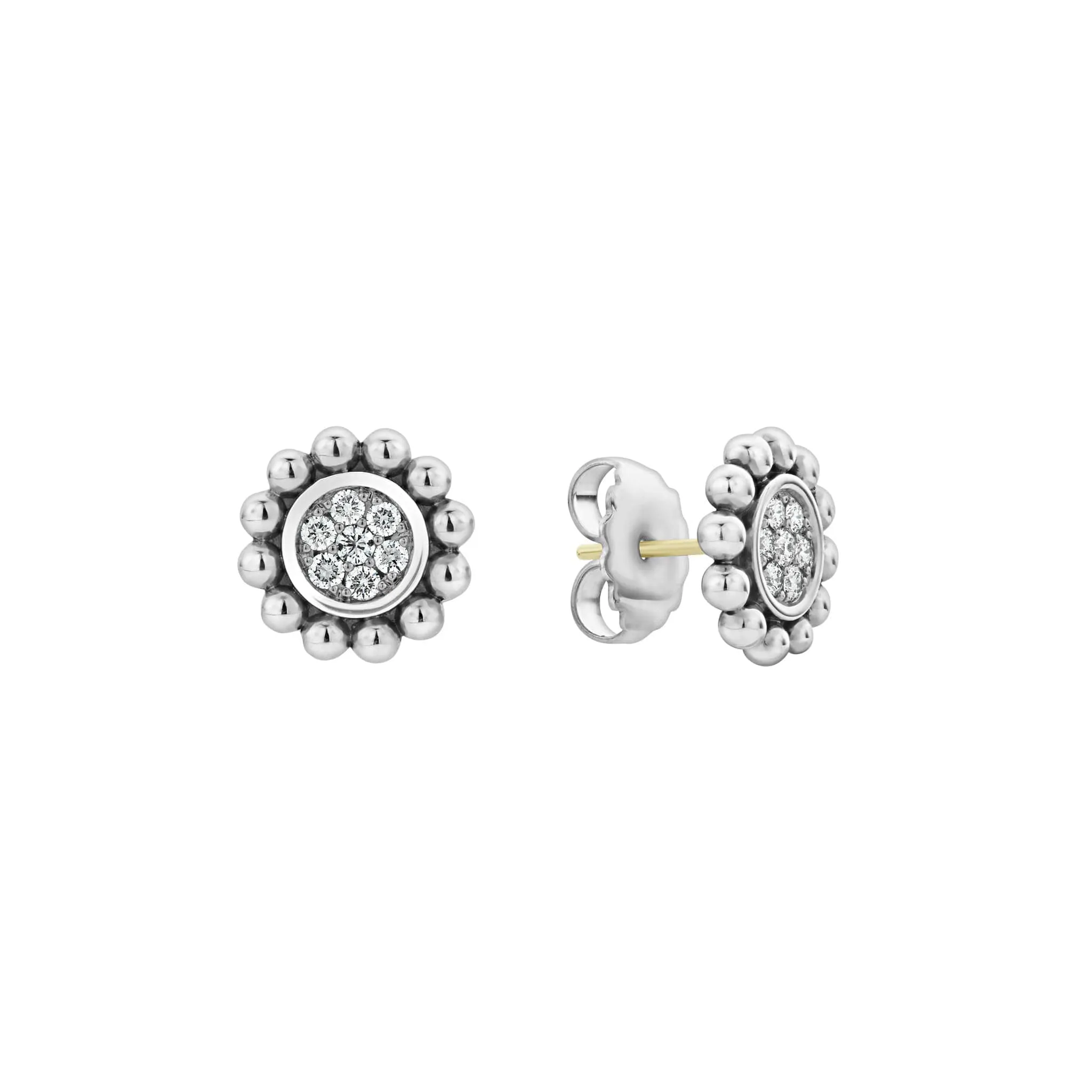 Caviar Spark Caviar Circle Diamond Stud Earrings sold by LAGOS