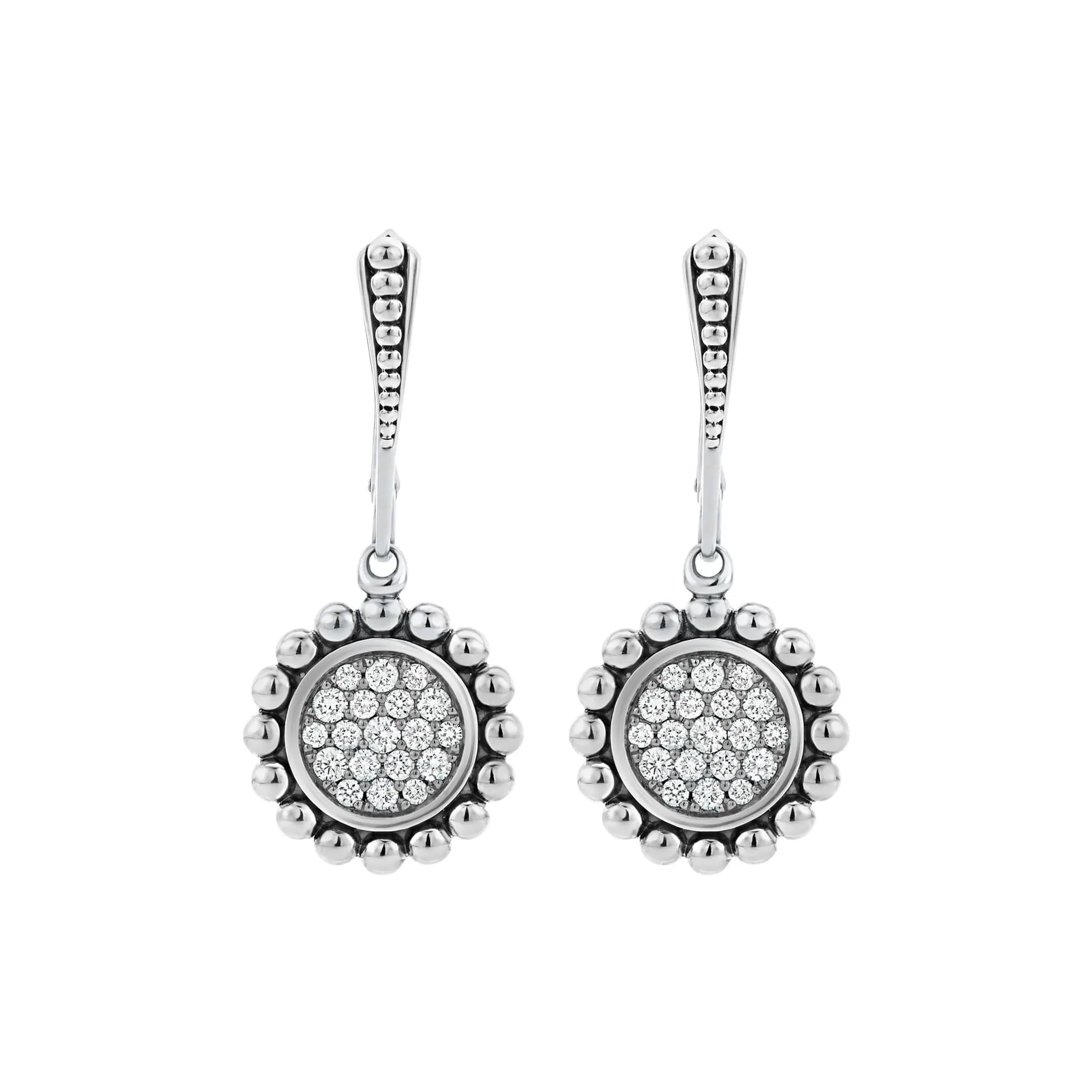 Caviar Spark Small Caviar Circle Diamond Drop Earrings sold by LAGOS product image thumbnail 3