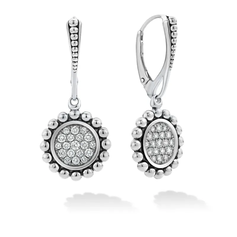 Caviar Spark Small Caviar Circle Diamond Drop Earrings sold by LAGOS