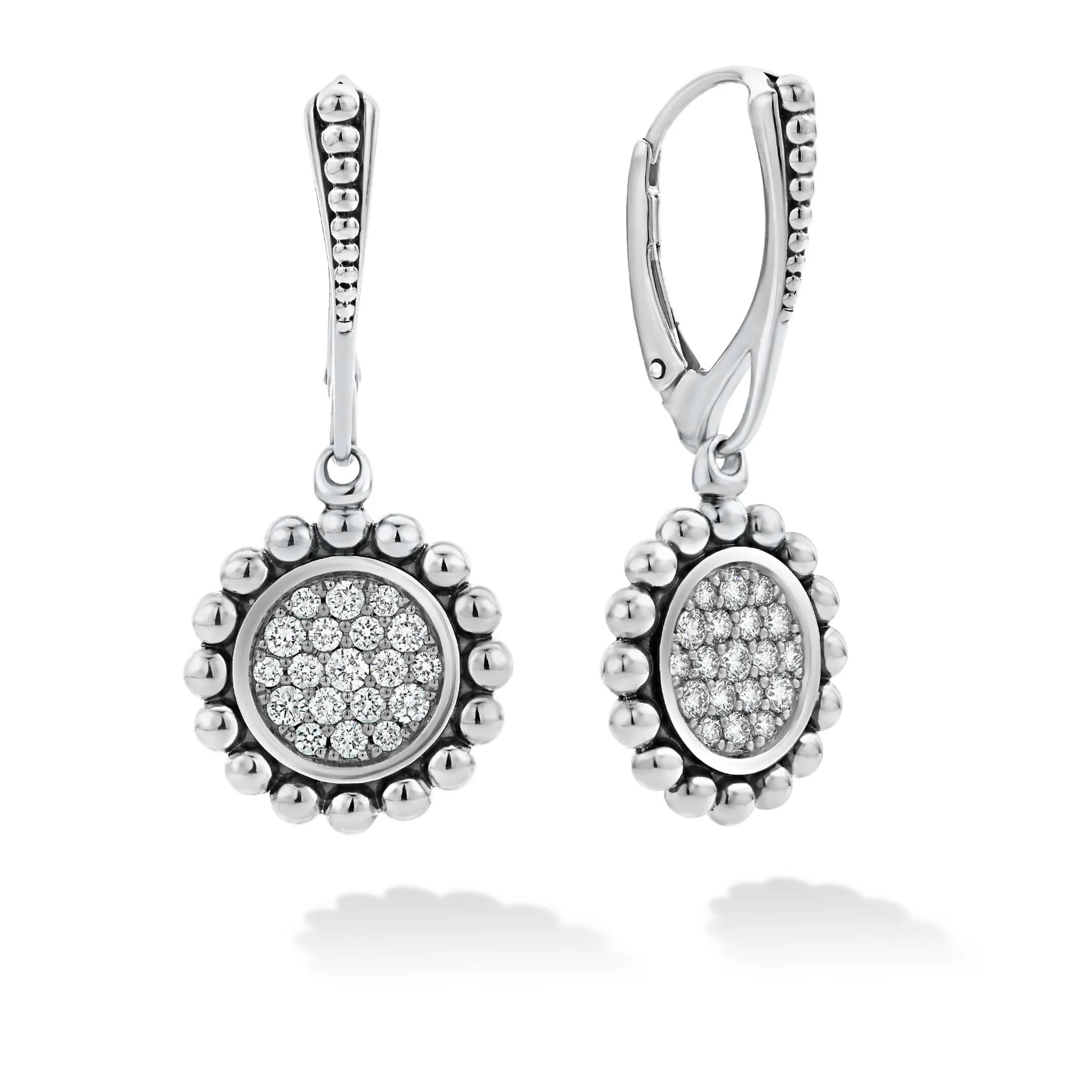 Caviar Spark Small Caviar Circle Diamond Drop Earrings sold by LAGOS