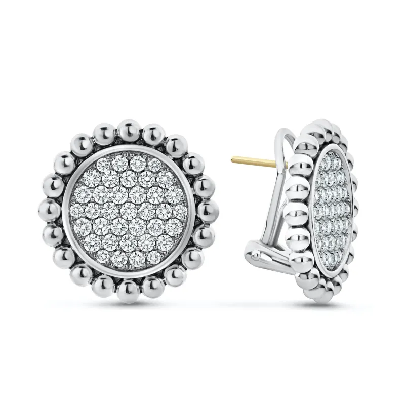 Caviar Spark Large Caviar Circle Diamond Earrings (Studio) sold by LAGOS