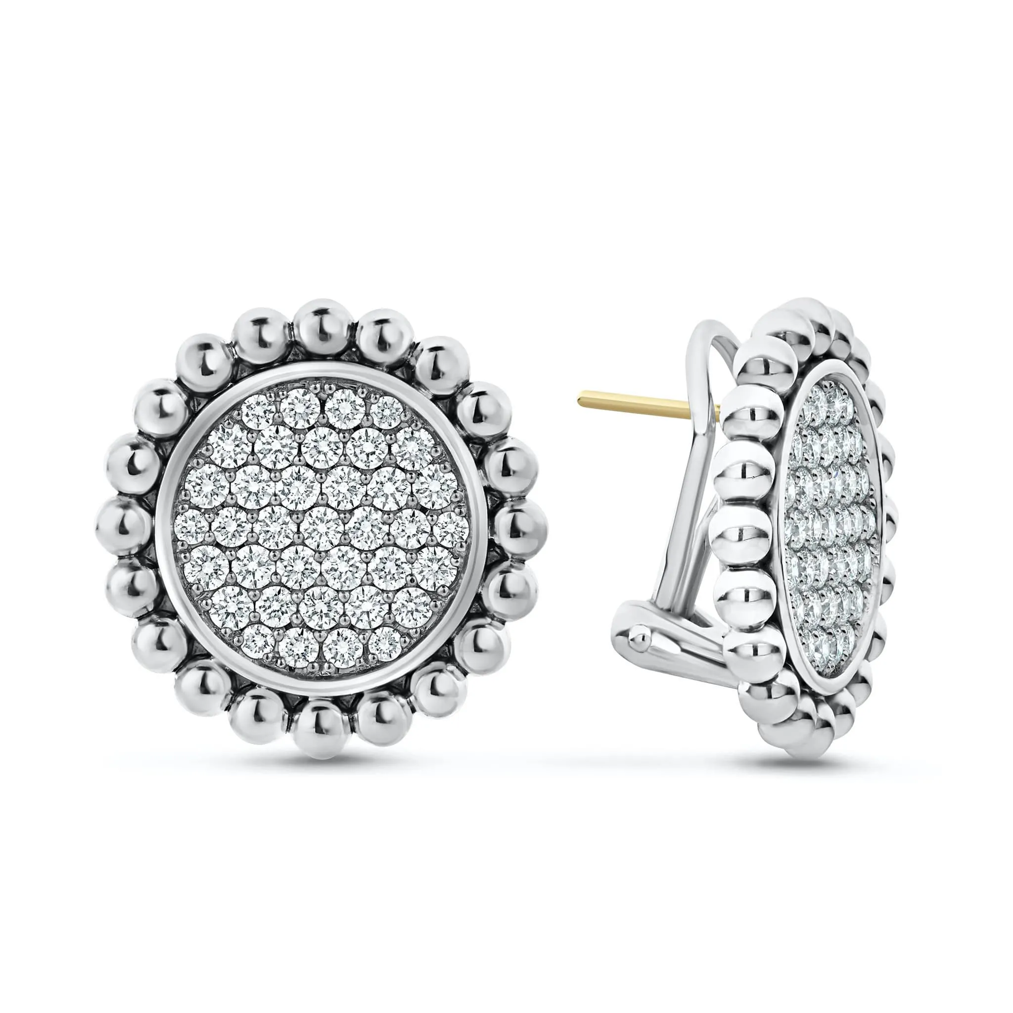 Caviar Spark Large Caviar Circle Diamond Earrings (Studio) sold by LAGOS