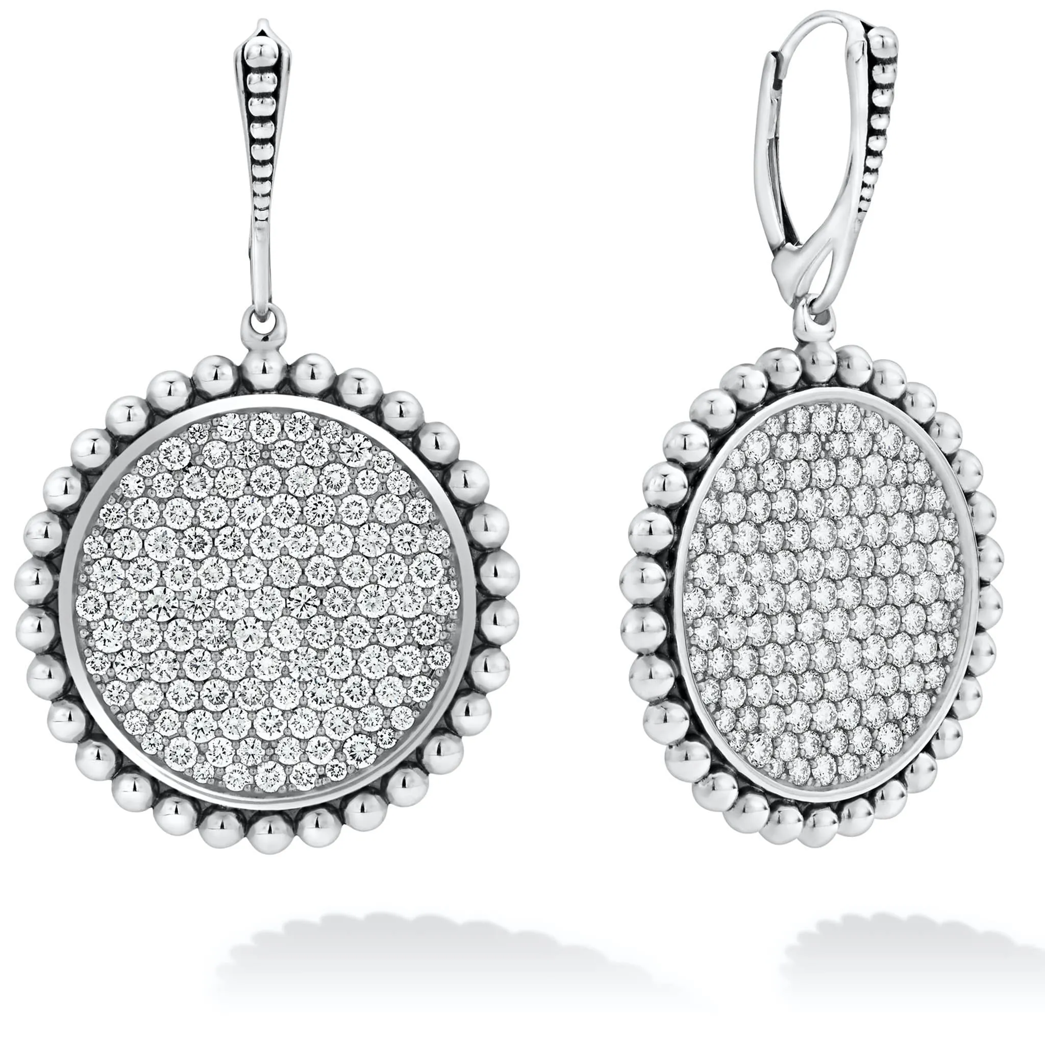 Caviar Spark Large Caviar Circle Diamond Drop Earrings (studio) sold by LAGOS