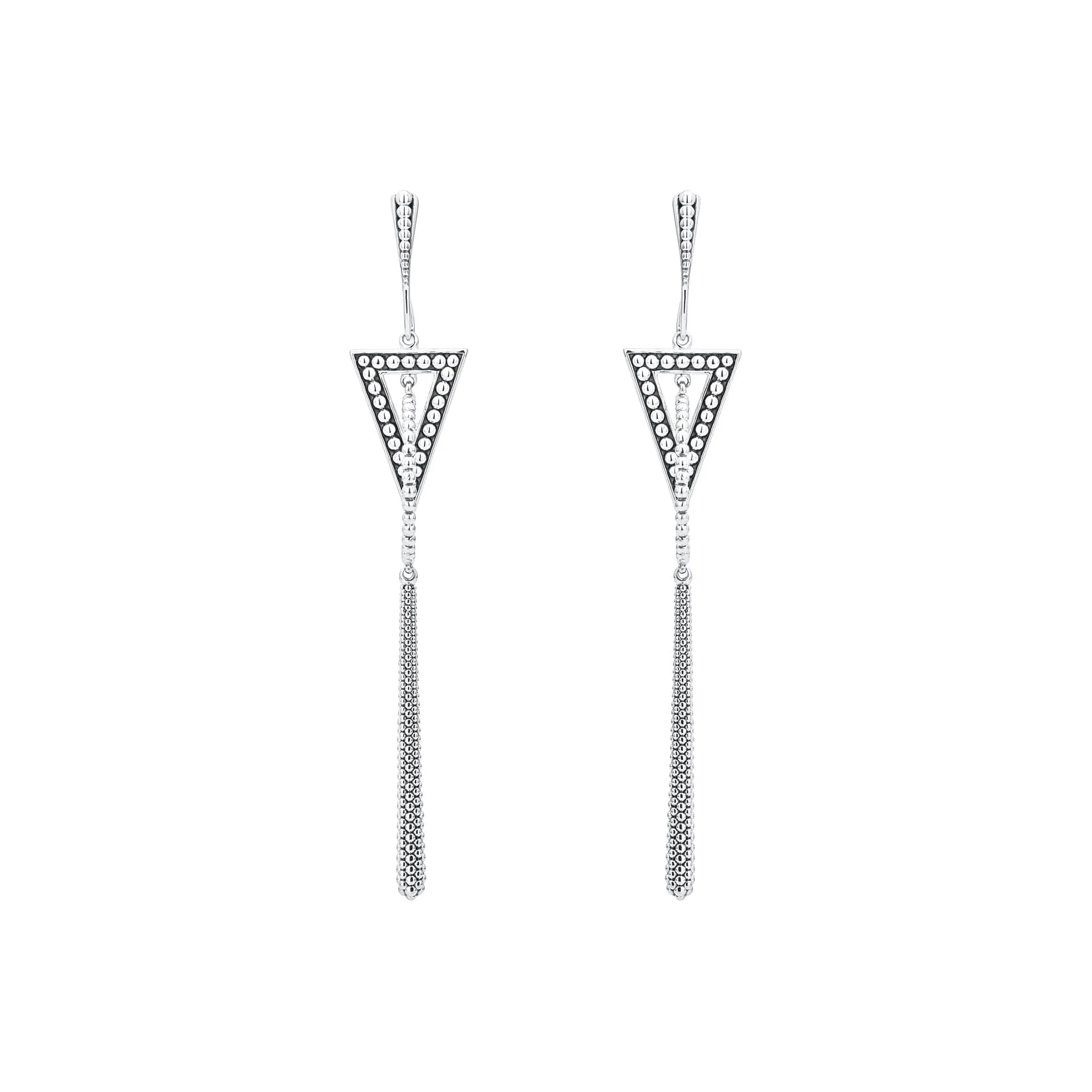 Signature Caviar Triangle Circle Drop Earrings sold by LAGOS product image thumbnail 3