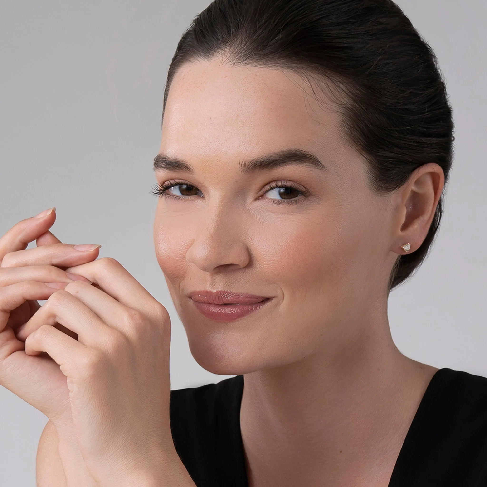 KSL Small Pyramid Diamond Stud Earrings sold by LAGOS product image thumbnail 2