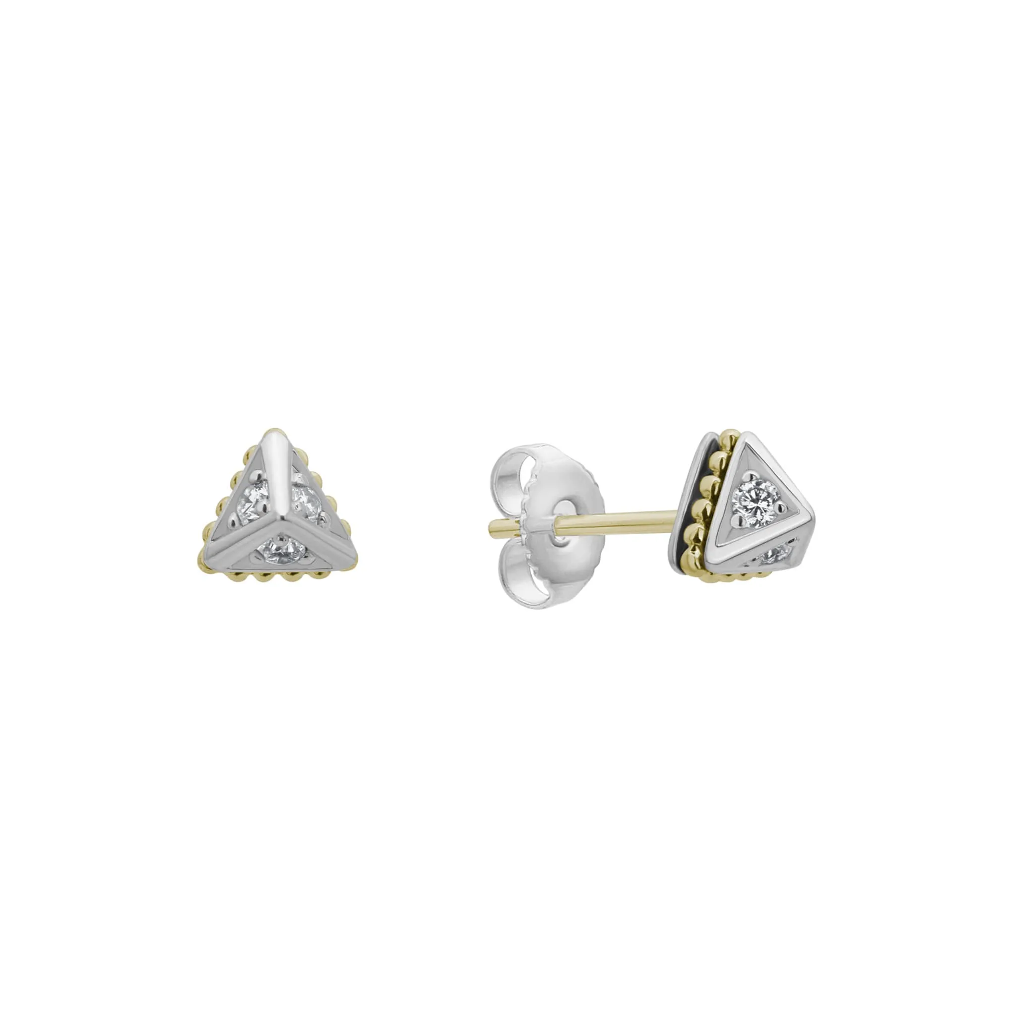 KSL Small Pyramid Diamond Stud Earrings sold by LAGOS