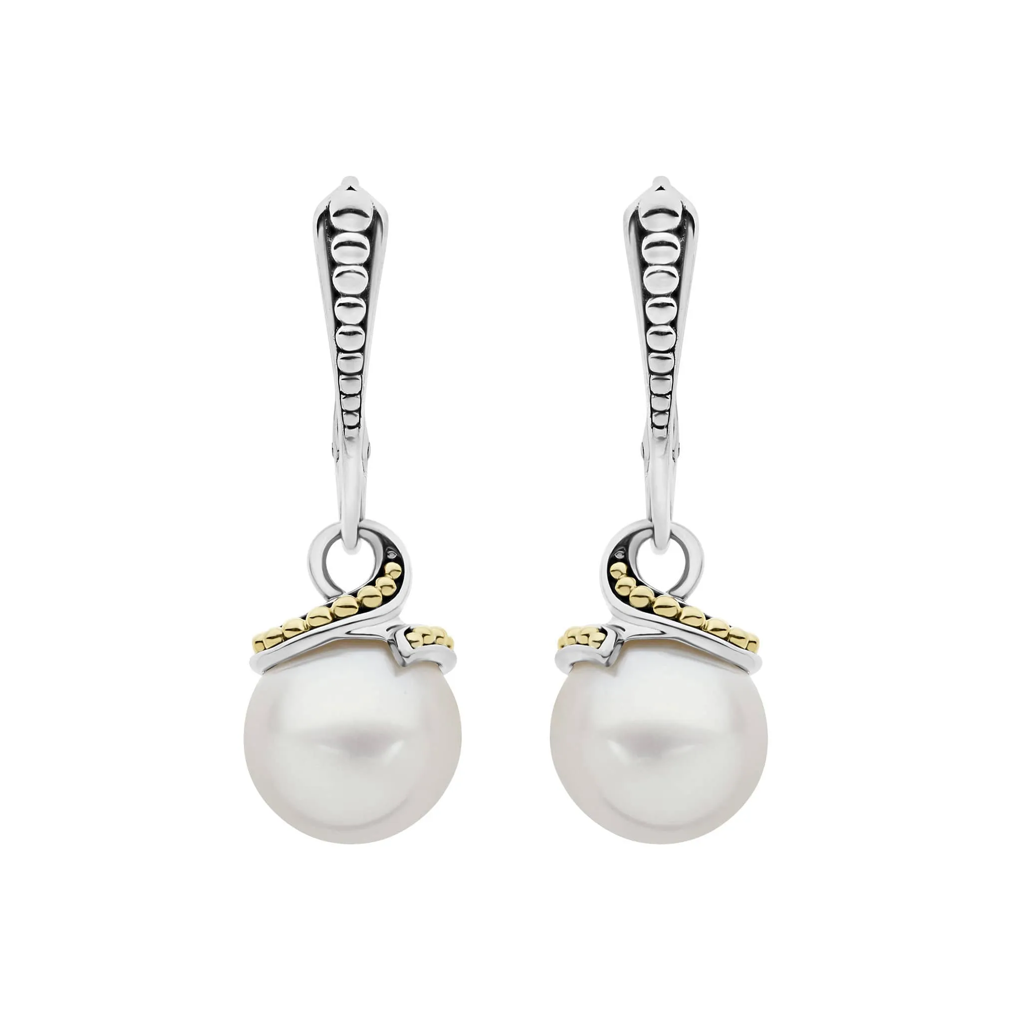 Luna Two-Tone Drop Pearl Earrings sold by LAGOS product image thumbnail 3