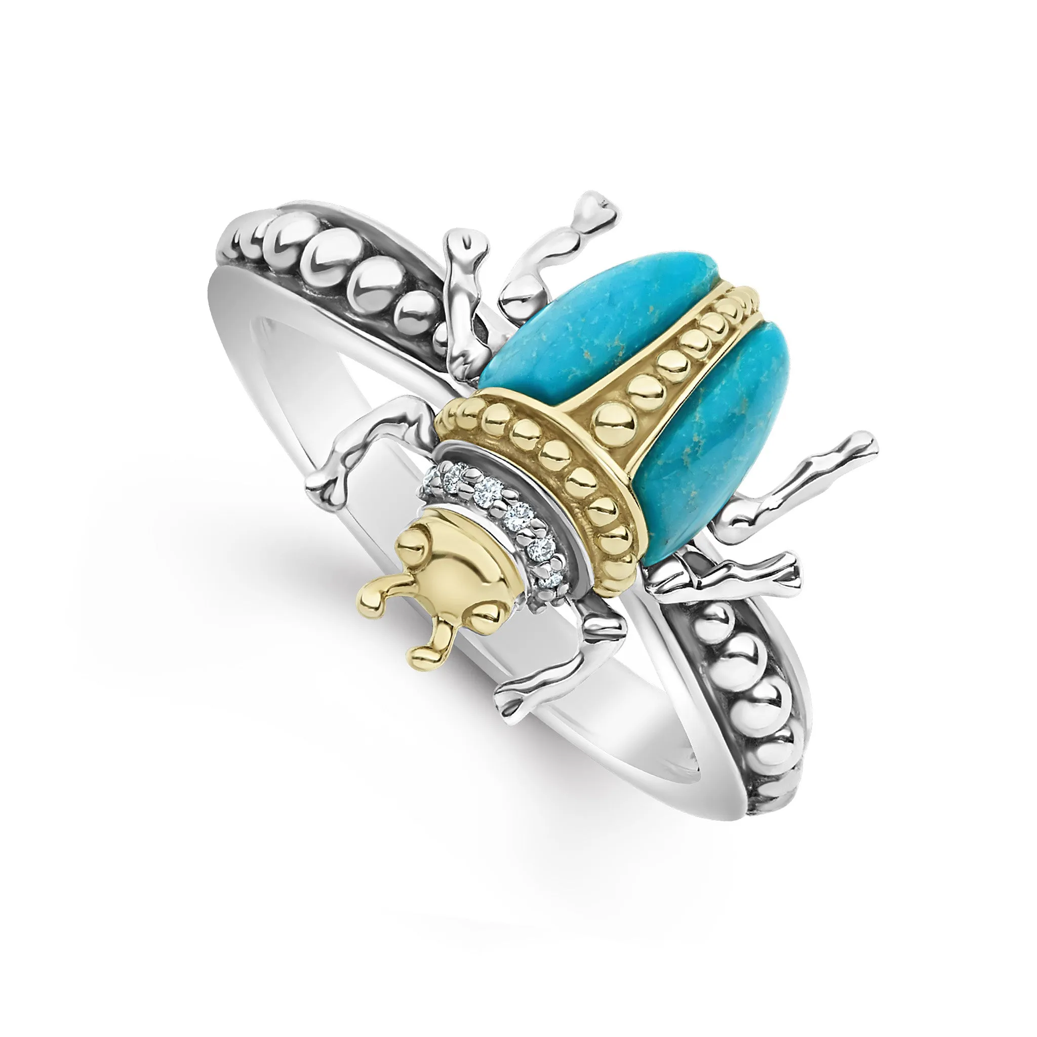 Rare Wonders Turquoise Beetle Diamond Ring sold by LAGOS