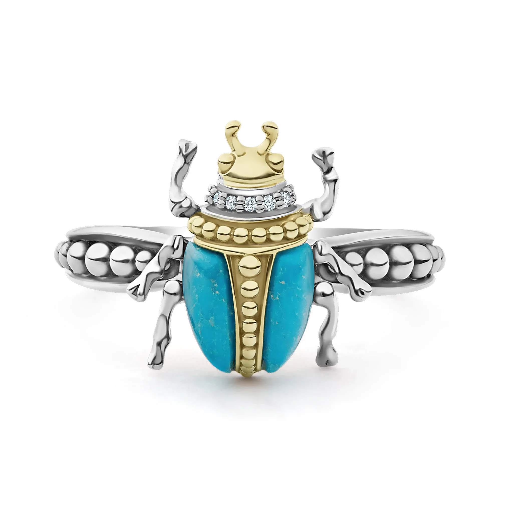 Rare Wonders Turquoise Beetle Diamond Ring sold by LAGOS product image thumbnail 3