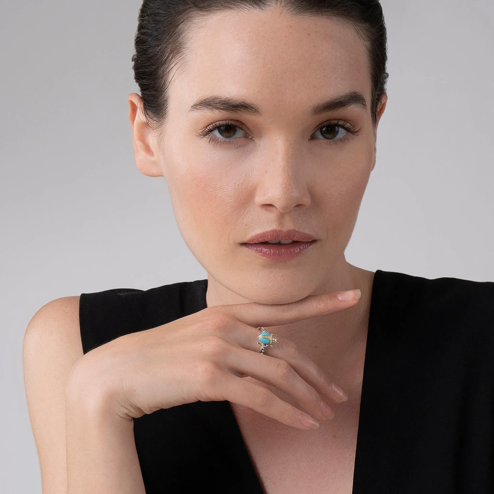 Rare Wonders Turquoise Beetle Diamond Ring sold by LAGOS product image thumbnail 2