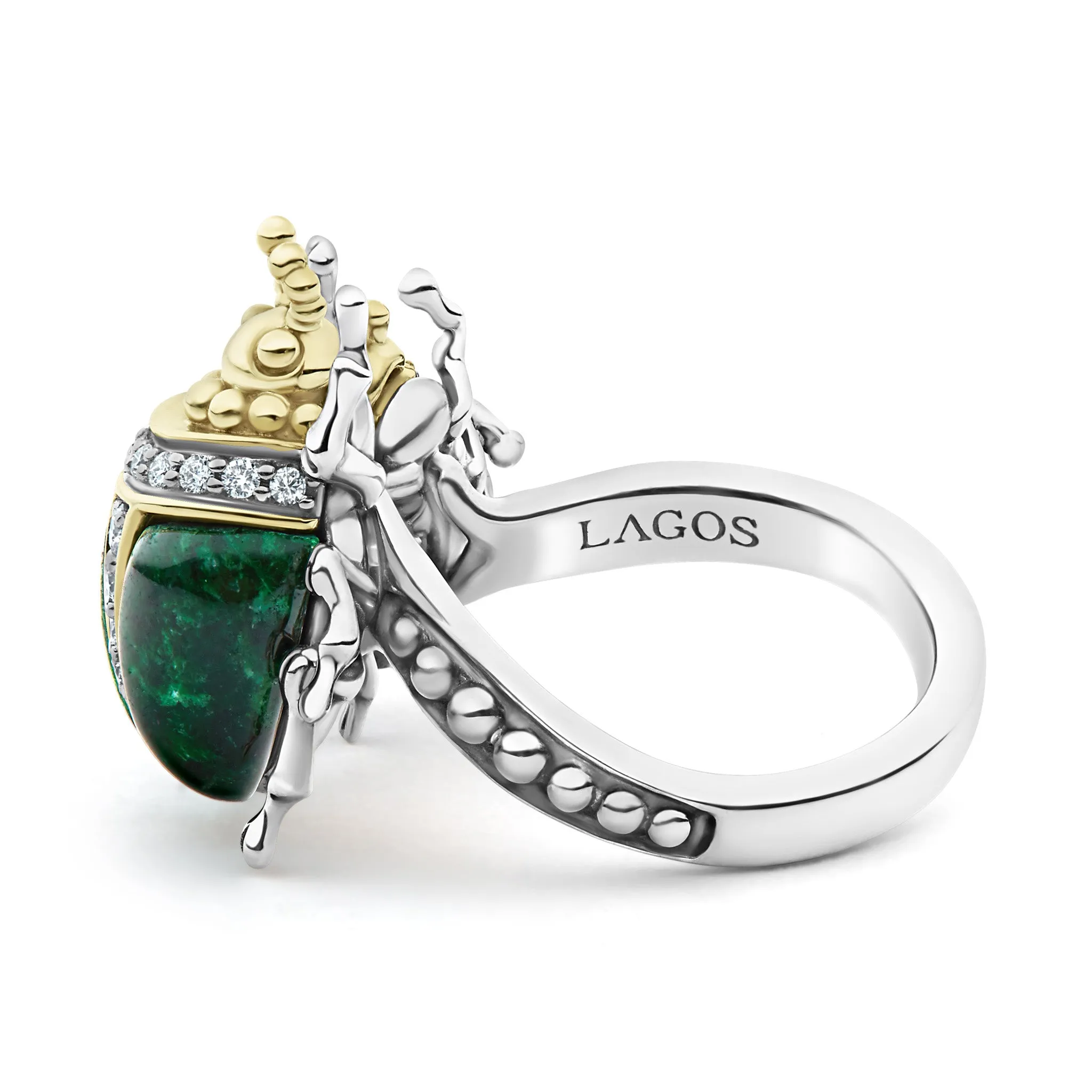 Rare Wonders Jade Double Beetle Diamond Ring sold by LAGOS product image thumbnail 4