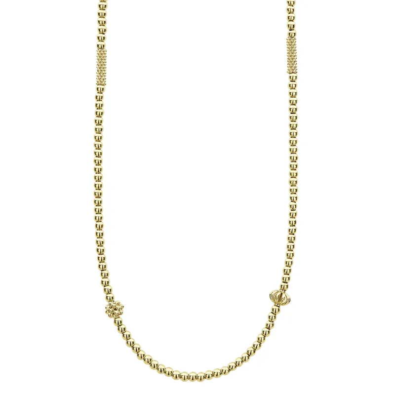 Caviar Gold 18K Gold Beaded Necklace sold by LAGOS