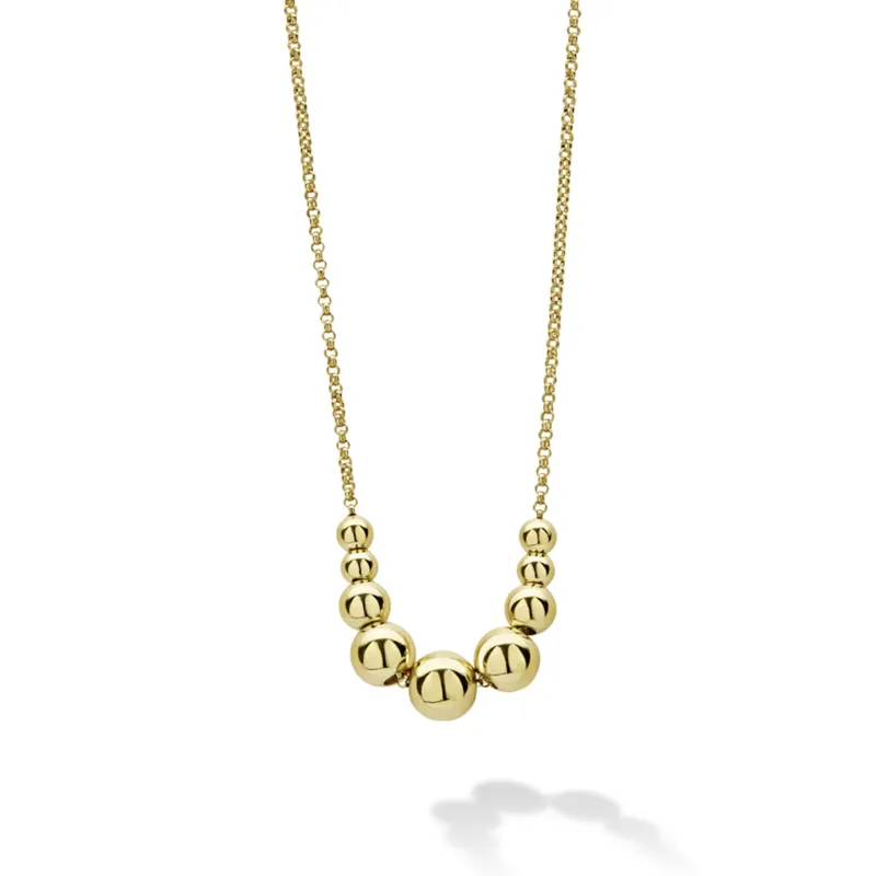 Caviar Gold 18K Gold Graduated Bead Necklace sold by LAGOS