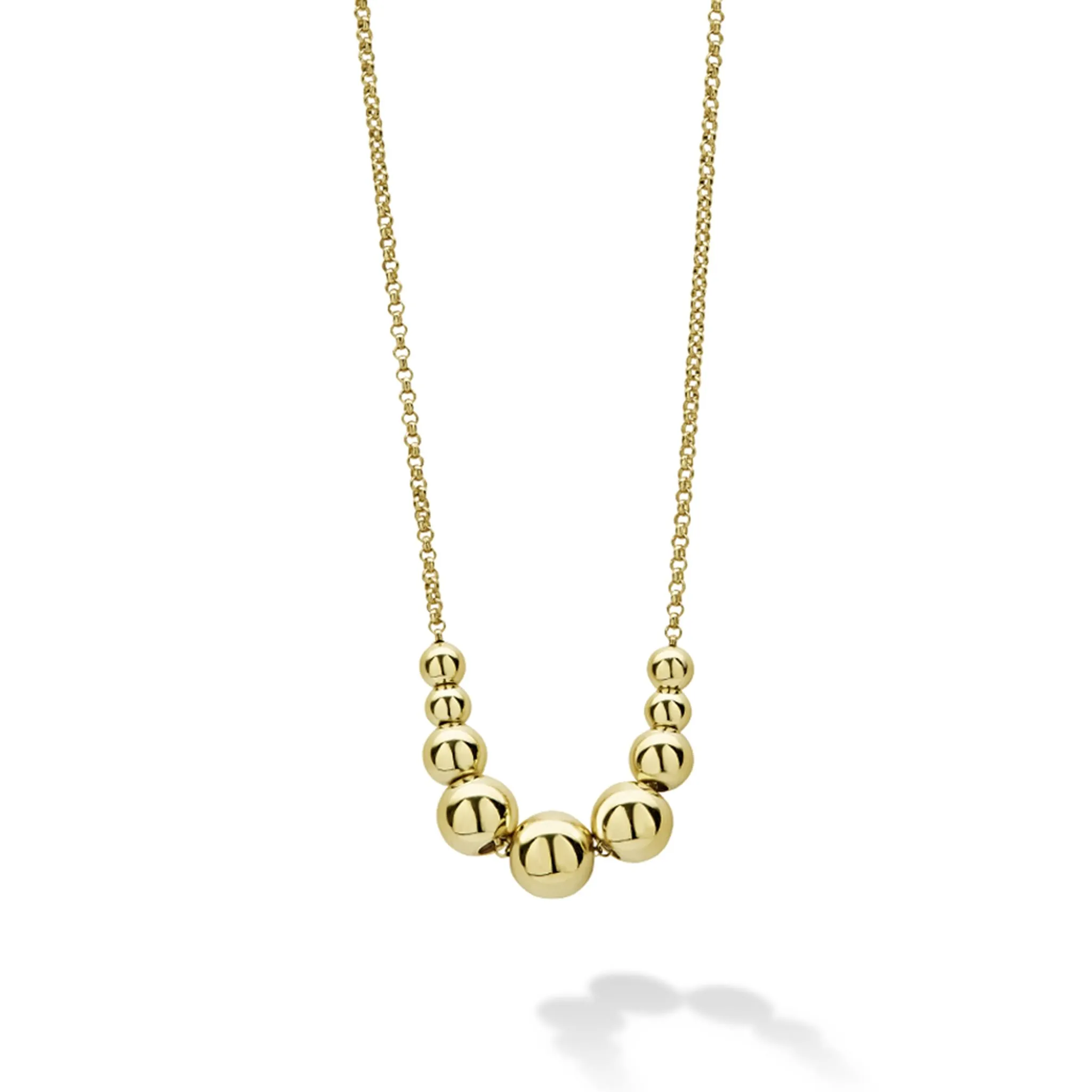 Caviar Gold 18K Gold Graduated Bead Necklace sold by LAGOS