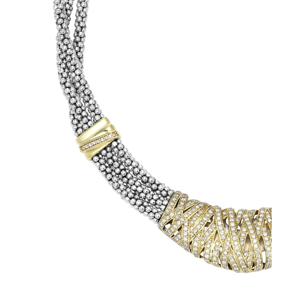 Caviar Lux Statement Two-Tone Caviar Diamond Necklace sold by LAGOS product image thumbnail 4