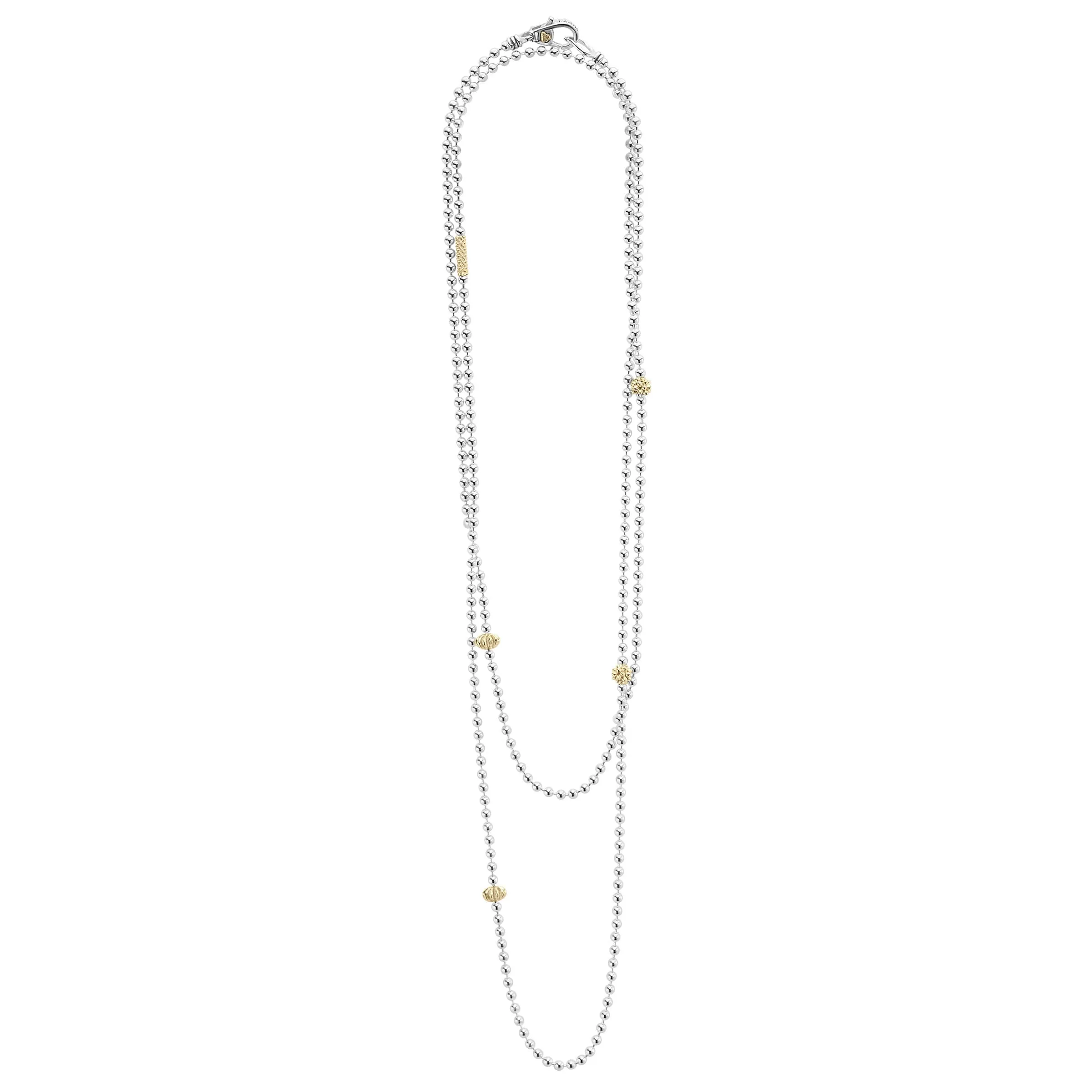 Caviar Icon Long Two-Tone Caviar Beaded Necklace sold by LAGOS product image thumbnail 3
