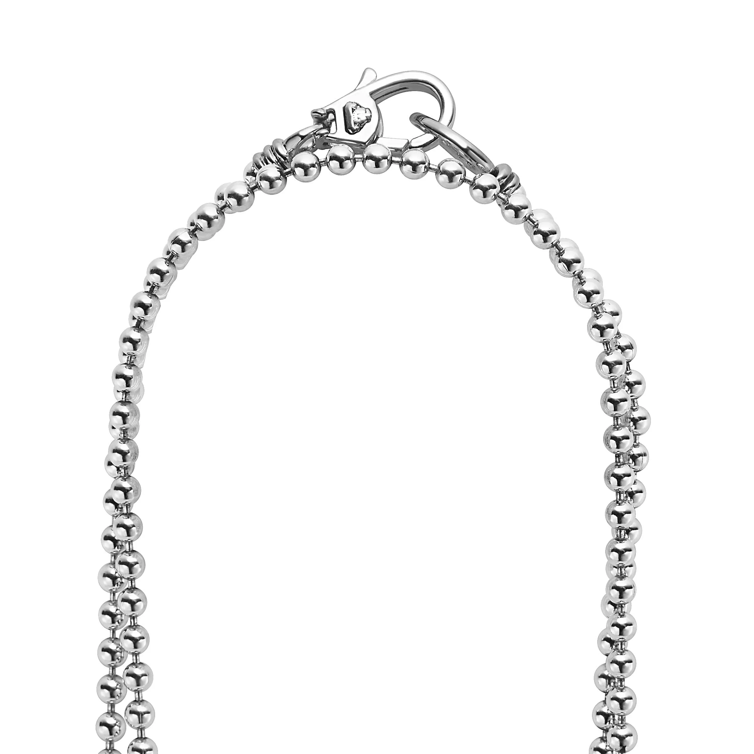 Caviar Icon Long Silver Caviar Beaded Necklace sold by LAGOS product image thumbnail 4