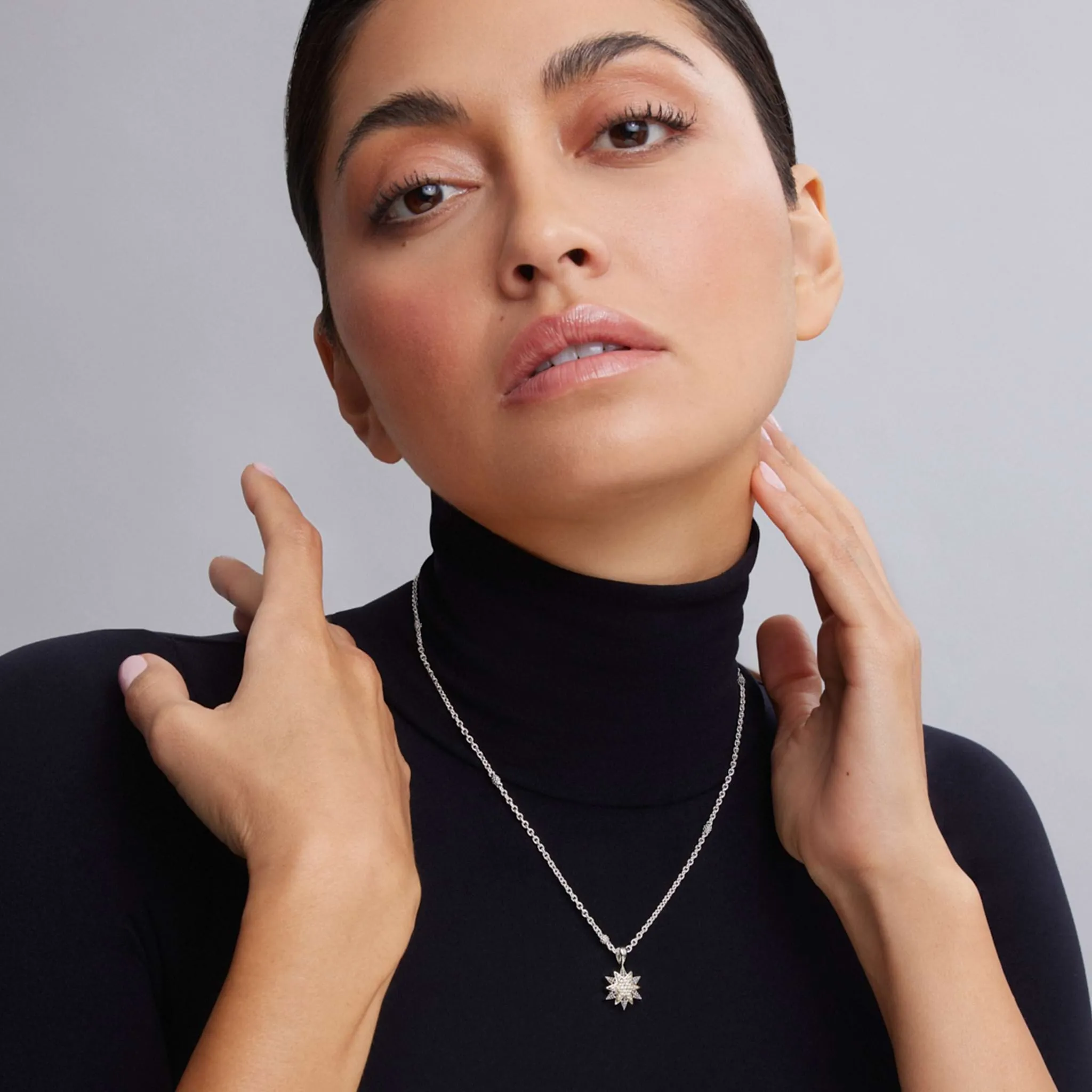 North Star Two-Tone Star Diamond Pendant Necklace sold by LAGOS product image thumbnail 2