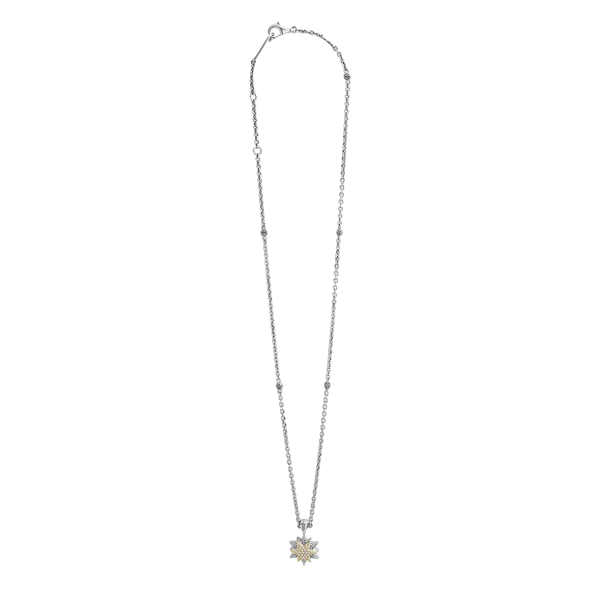 North Star Two-Tone Star Diamond Pendant Necklace sold by LAGOS product image thumbnail 3