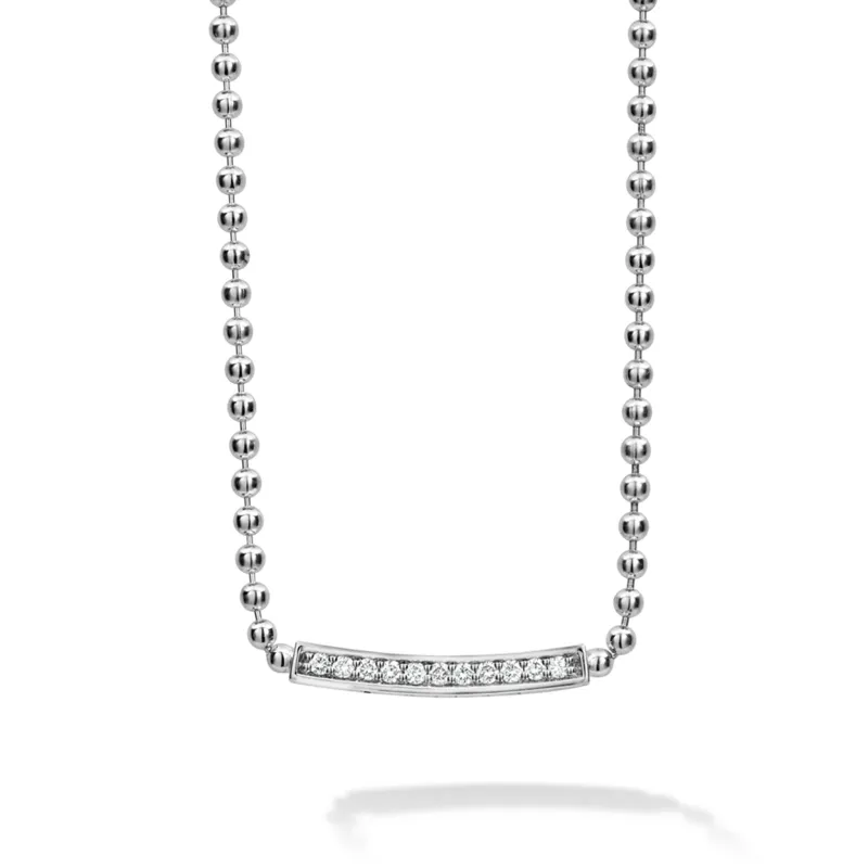 Caviar Spark Small Station Diamond Beaded Necklace sold by LAGOS