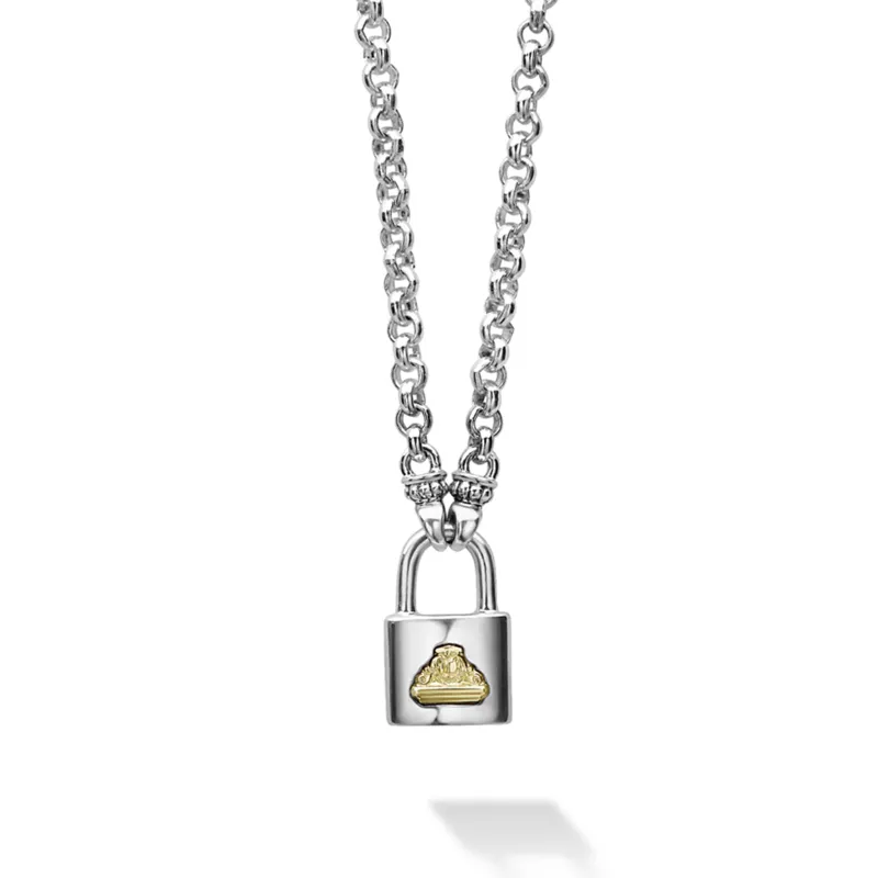 Beloved Petite Two-Tone Lock Necklace sold by LAGOS