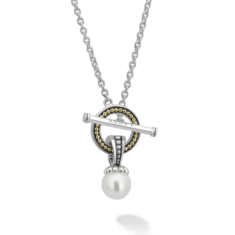 Luna Pearl Toggle Pendant Necklace sold by LAGOS