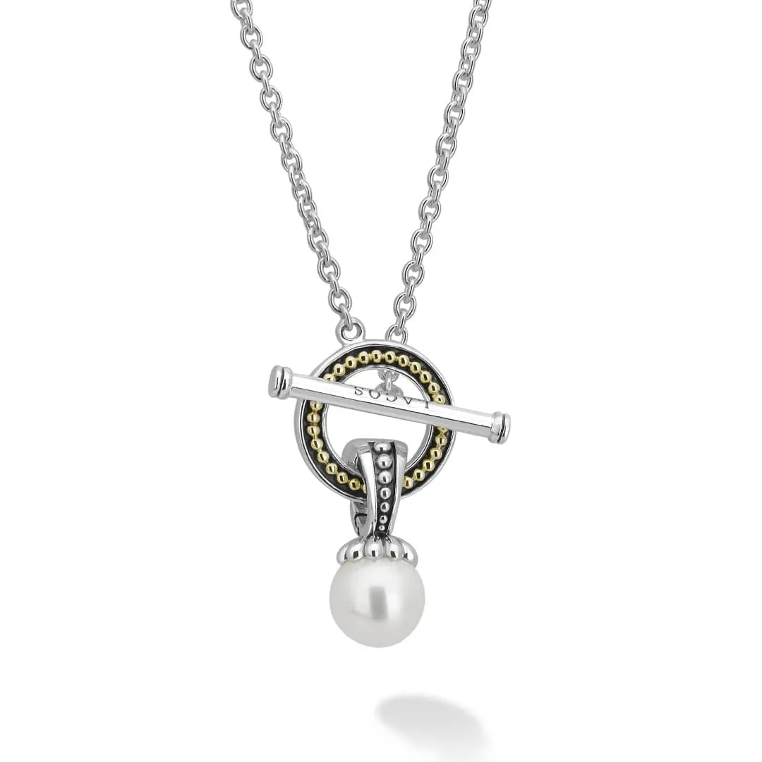 Luna Pearl Toggle Pendant Necklace sold by LAGOS