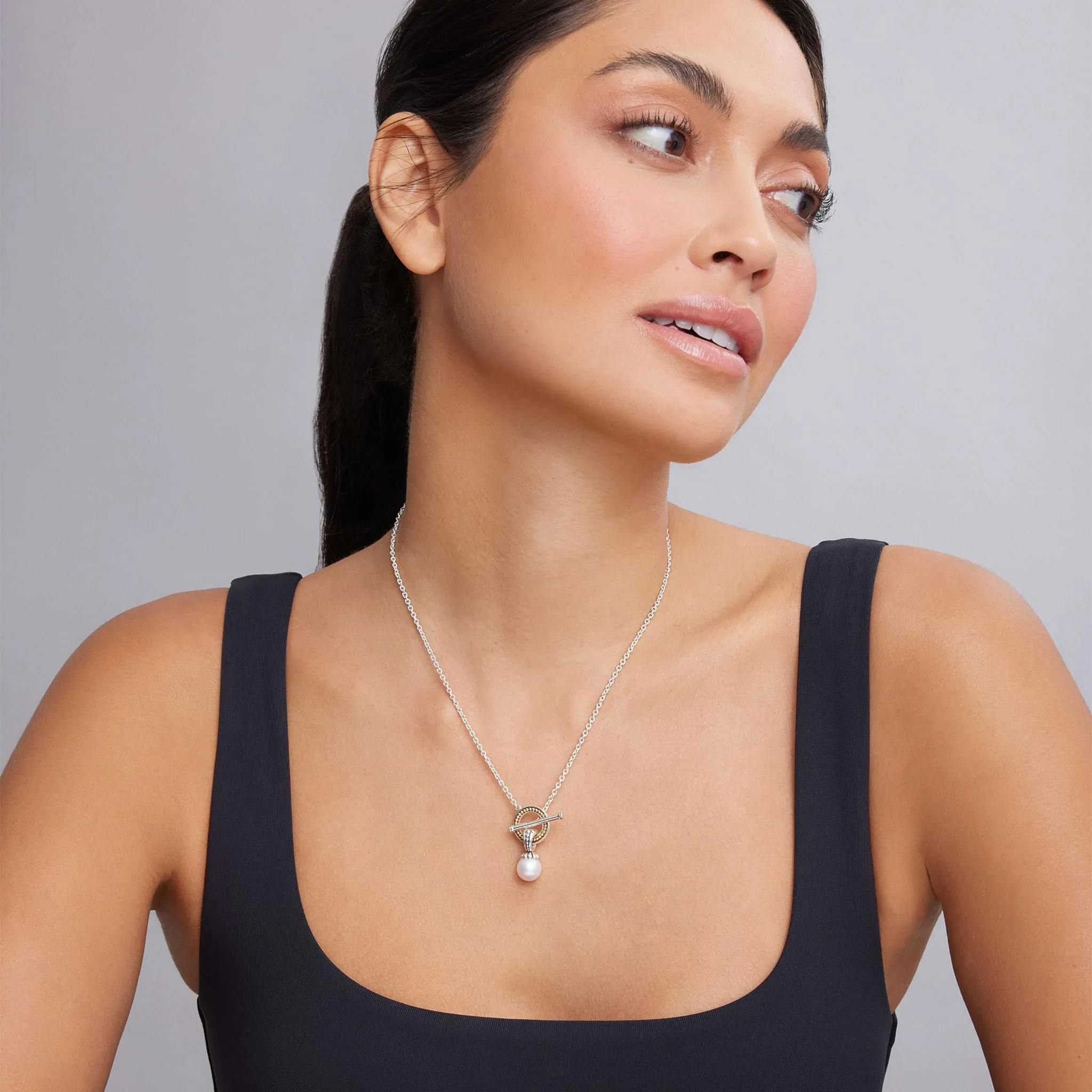 Luna Pearl Toggle Pendant Necklace sold by LAGOS product image thumbnail 2