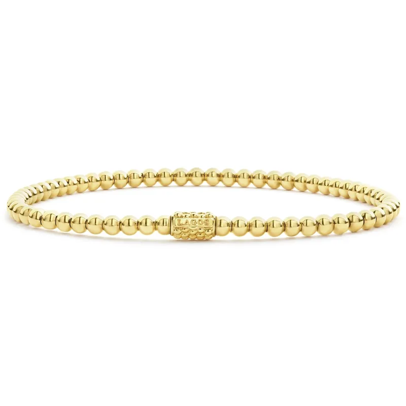 Caviar Gold 18K Gold Bead Bracelet | 3mm sold by LAGOS