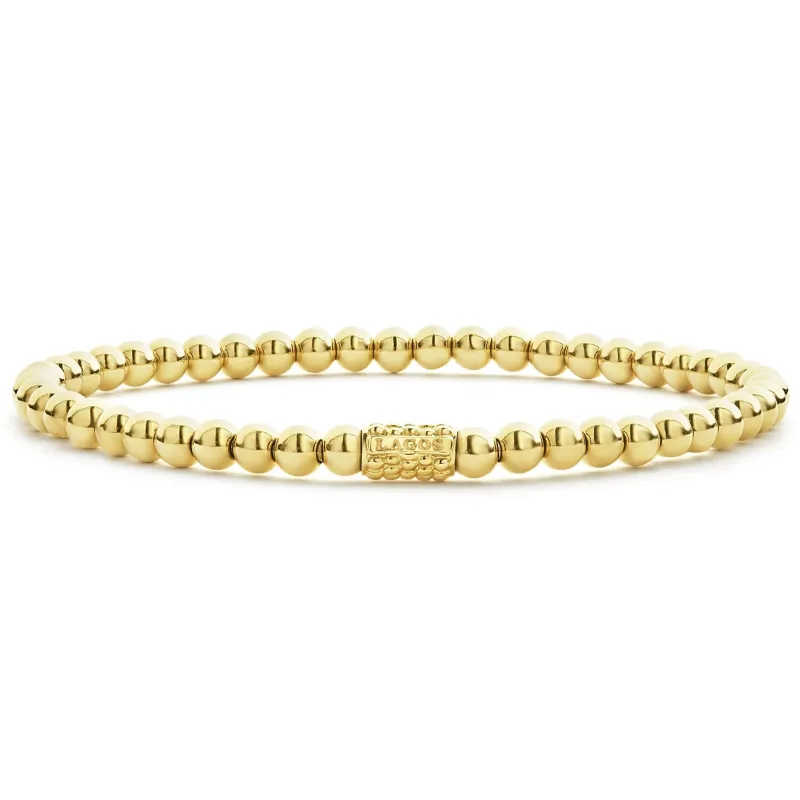 Caviar Gold 18K Gold Bead Bracelet | 4mm sold by LAGOS