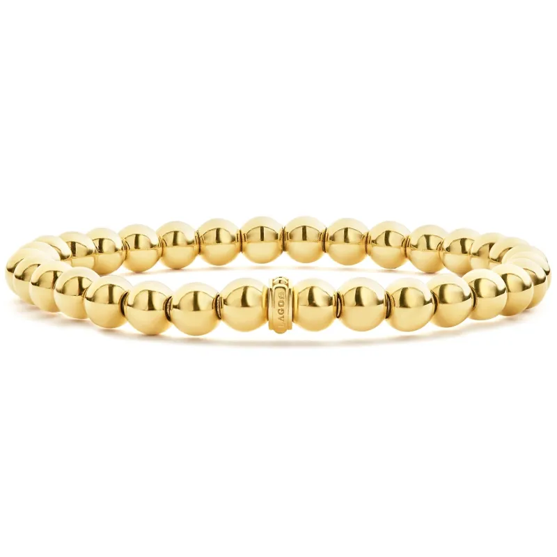Caviar Gold 18K Gold Bead Bracelet | 6mm sold by LAGOS