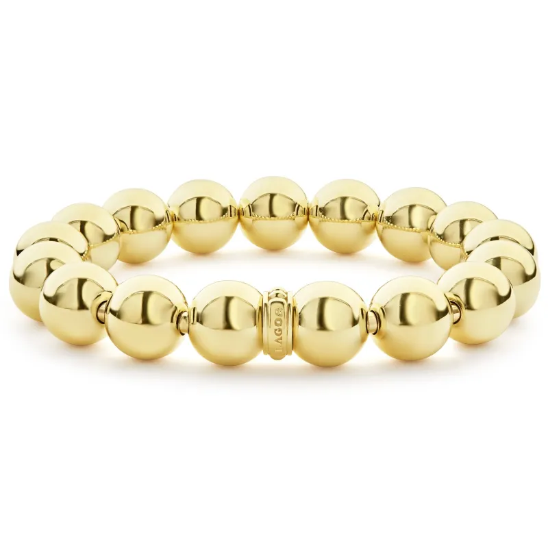 Caviar Gold 18K Gold Bead Bracelet 12mm sold by LAGOS