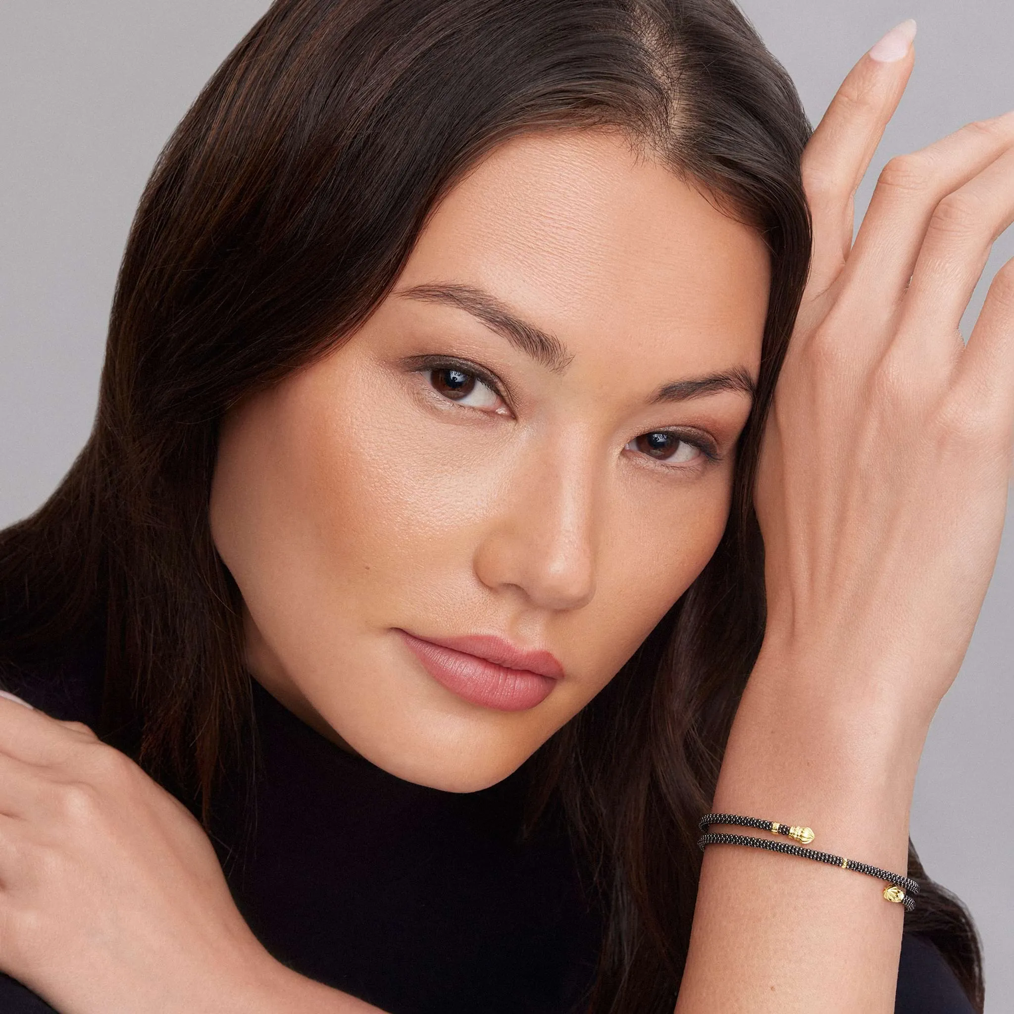 Black Caviar Ceramic Wrap Bracelet | 3mm sold by LAGOS product image thumbnail 2