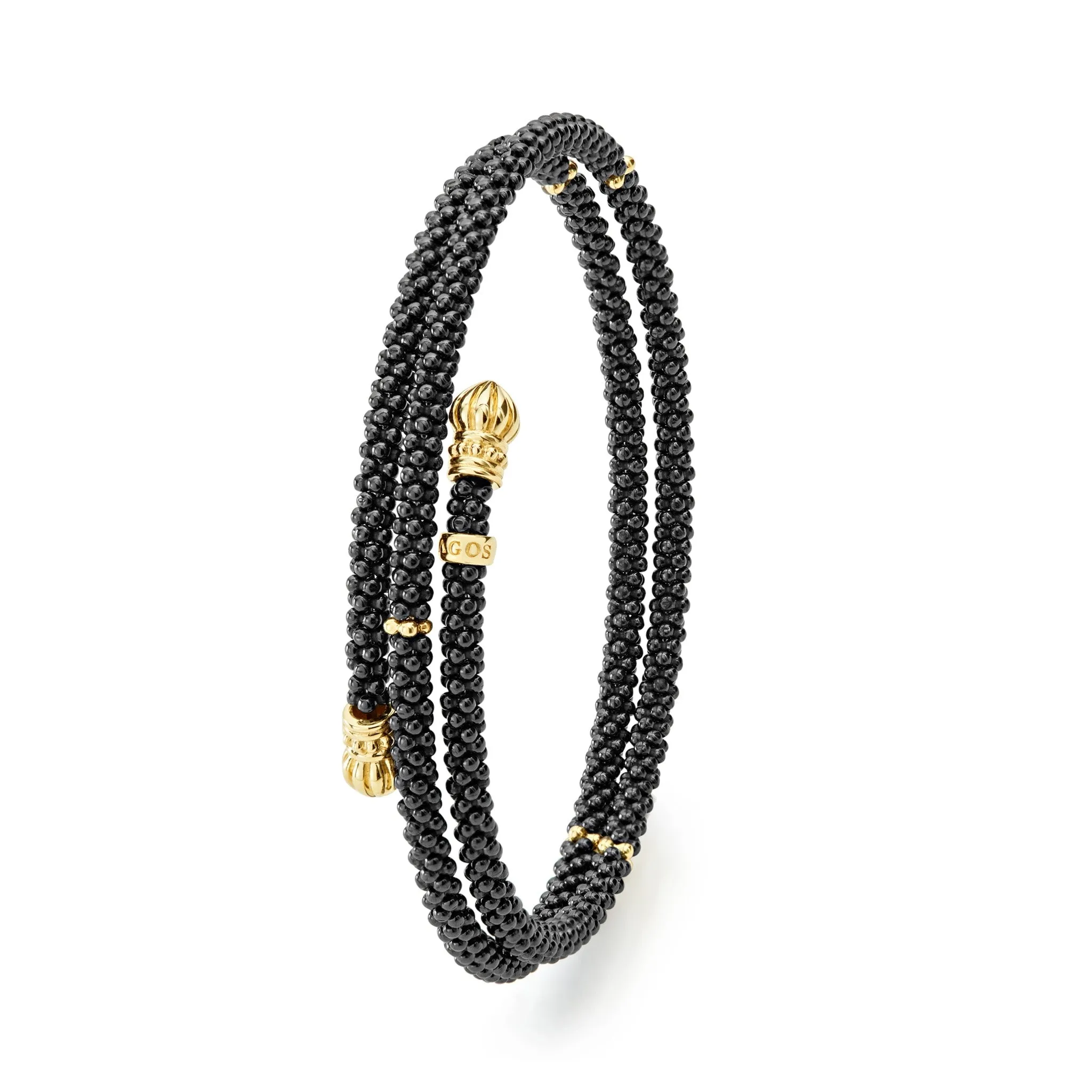 Black Caviar Ceramic Wrap Bracelet | 3mm sold by LAGOS product image thumbnail 3