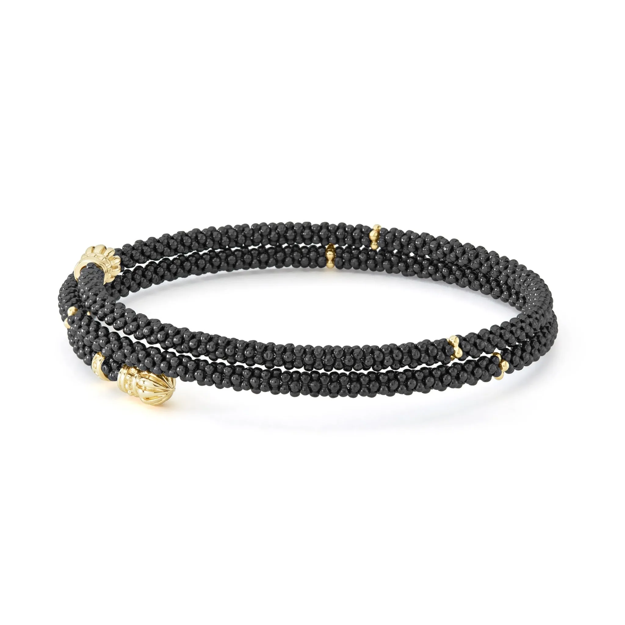 Black Caviar Ceramic Wrap Bracelet | 3mm sold by LAGOS product image thumbnail 4