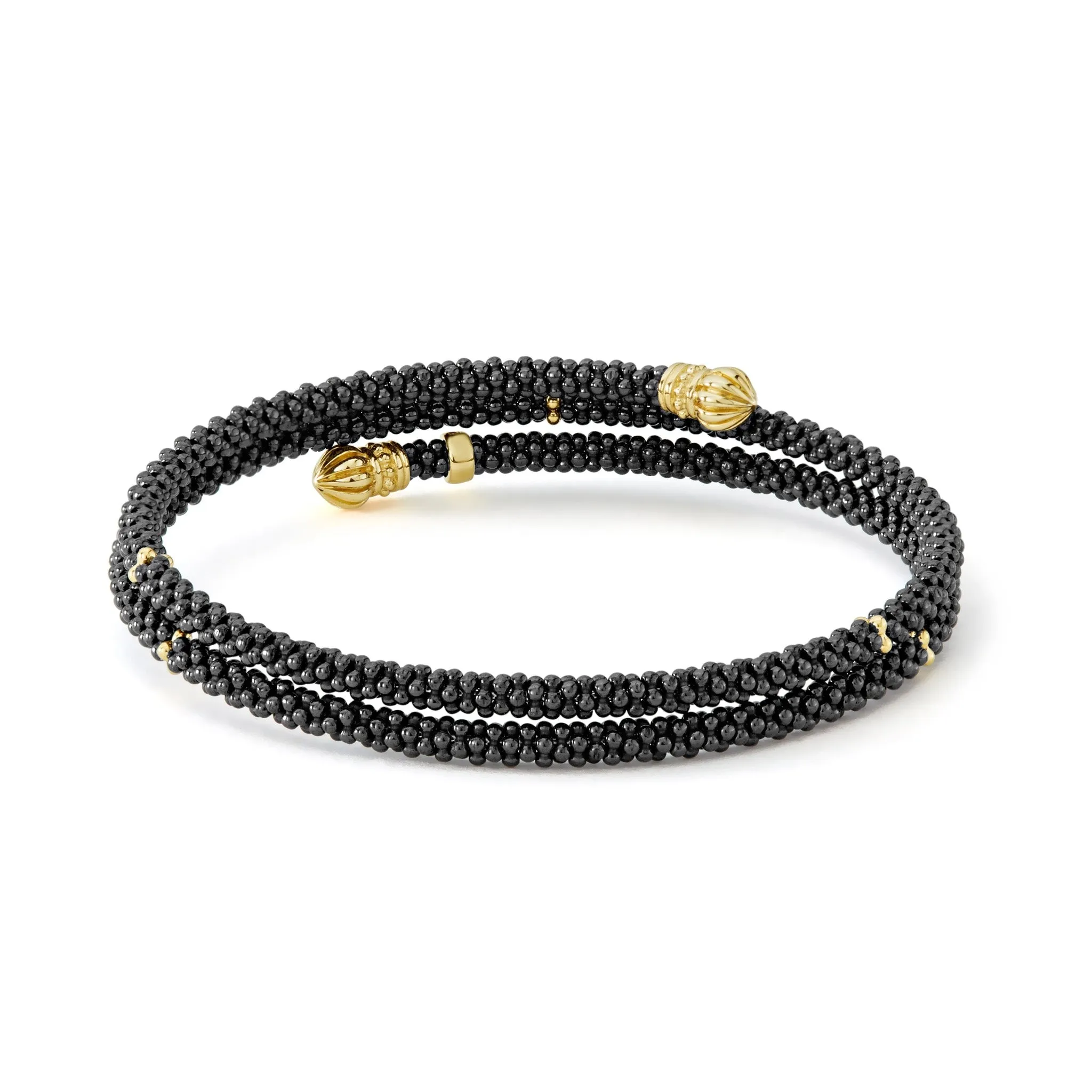 Black Caviar Ceramic Wrap Bracelet | 3mm sold by LAGOS product image thumbnail 5